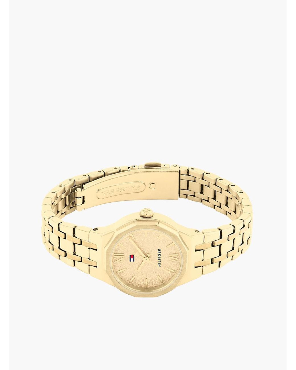 Tommy Hilfiger Metallic Plated Frosted Dial Chain-Link Watch
