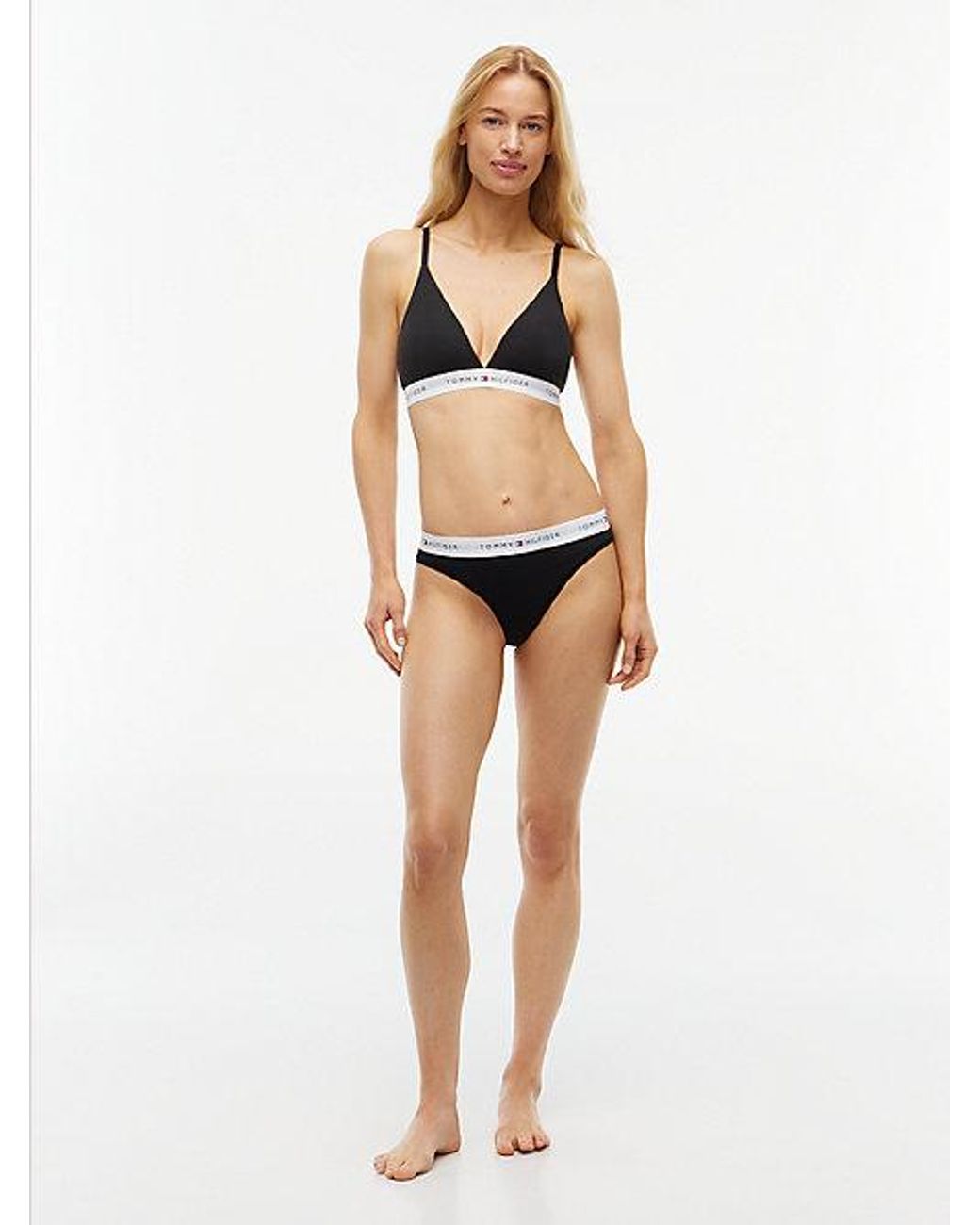 Tommy Hilfiger White Signature Logo Microfibre Triangle Bra