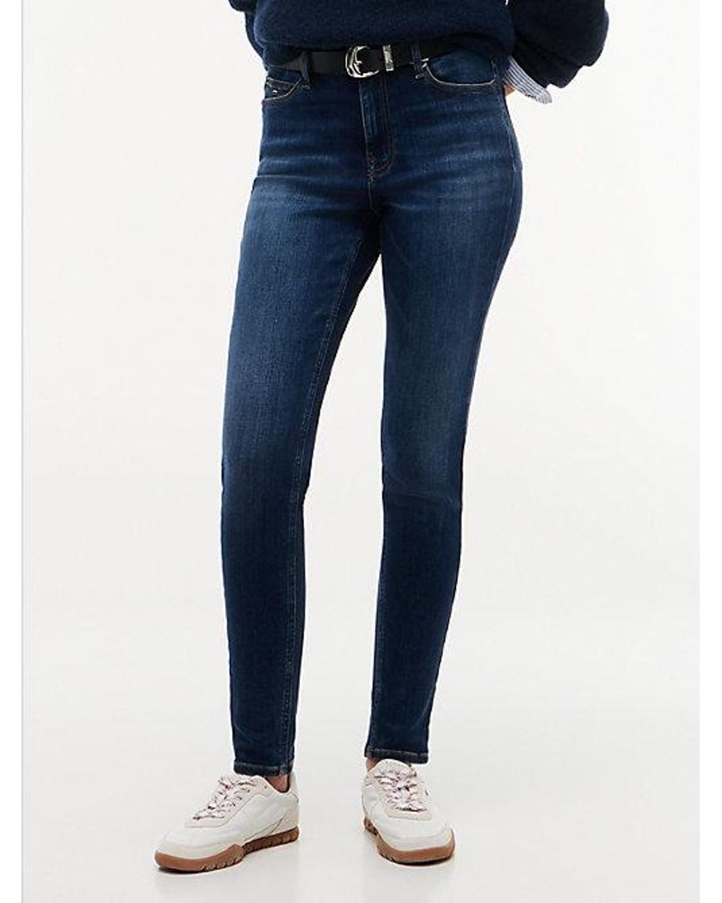 Tommy Hilfiger Blue Tommy Jeans Nora Mid Rise Skinny Whiskered Jeans