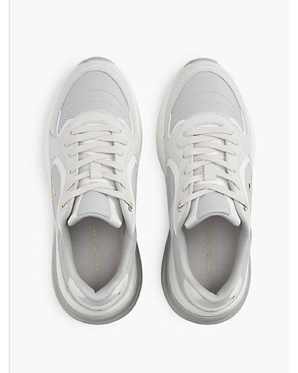 Tommy Hilfiger White Th Monogram Leather Chunky Trainers