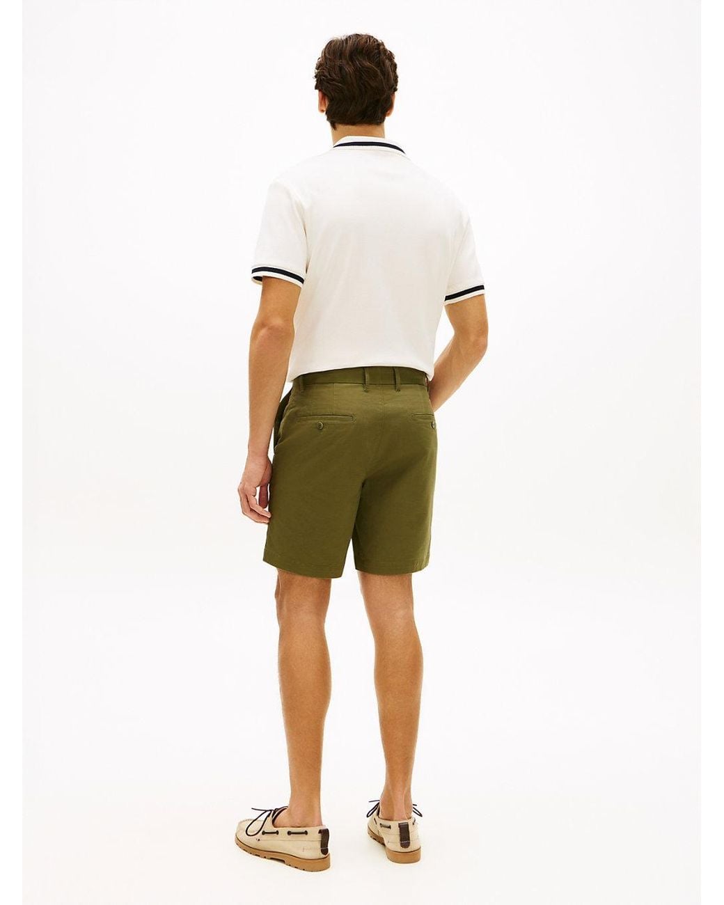 Tommy Hilfiger White Dover Twill Regular Fit Chino Shorts for men