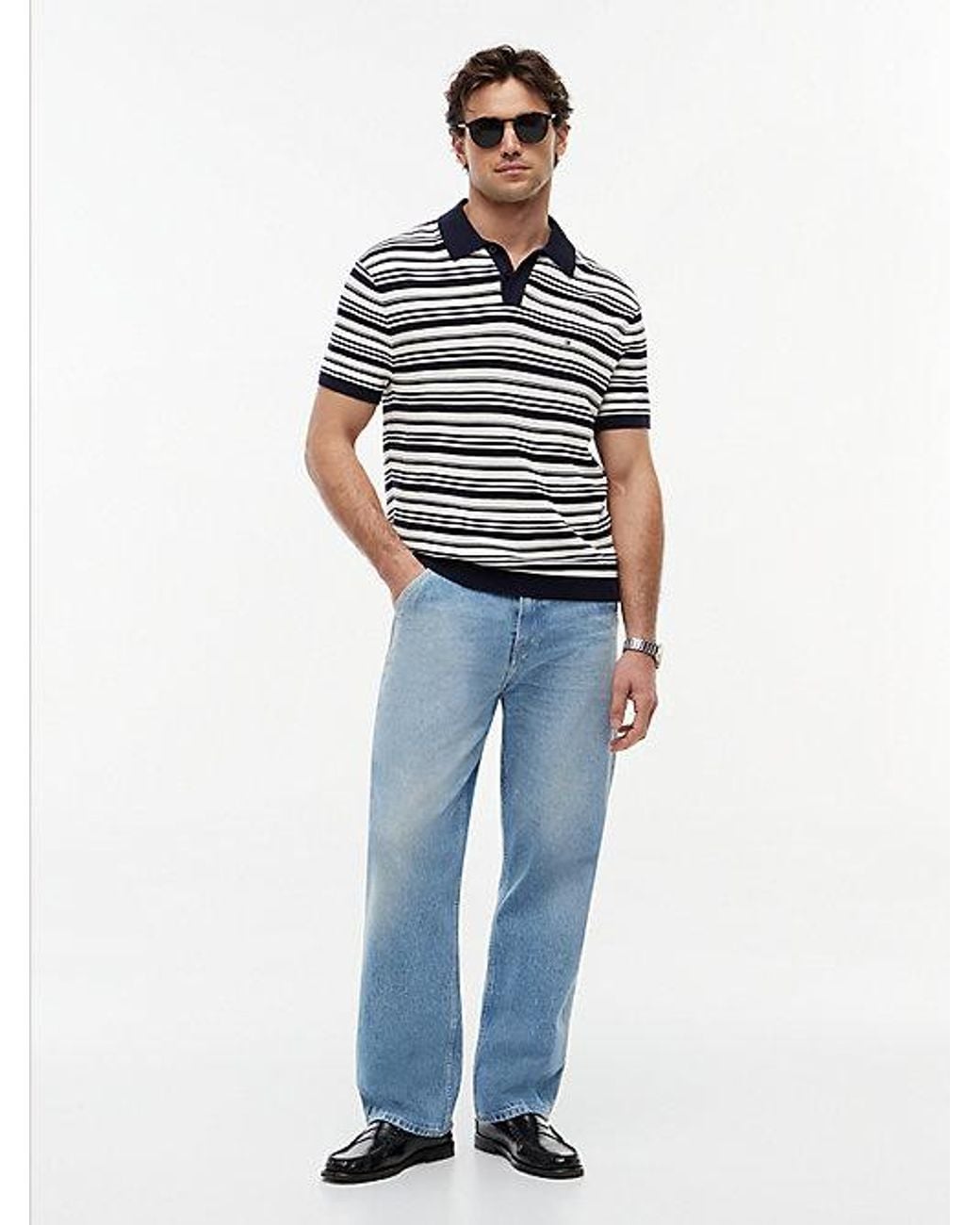 Tommy Hilfiger Gray Relaxed Fit Cool Comfort Knit Polo Shirt for men