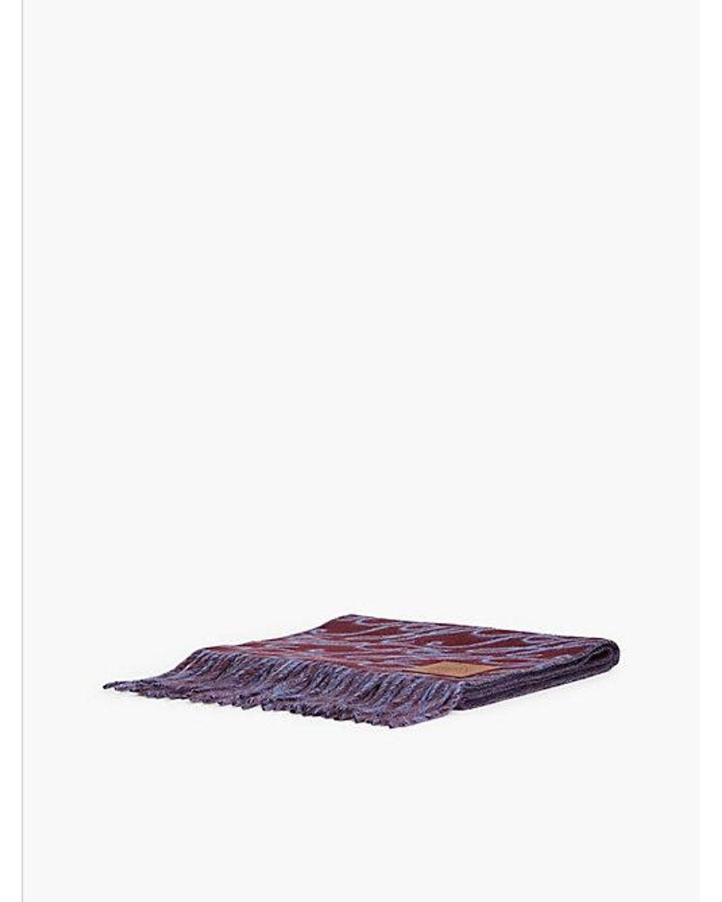 Tommy Hilfiger Purple Pure Wool Logo Print Scarf