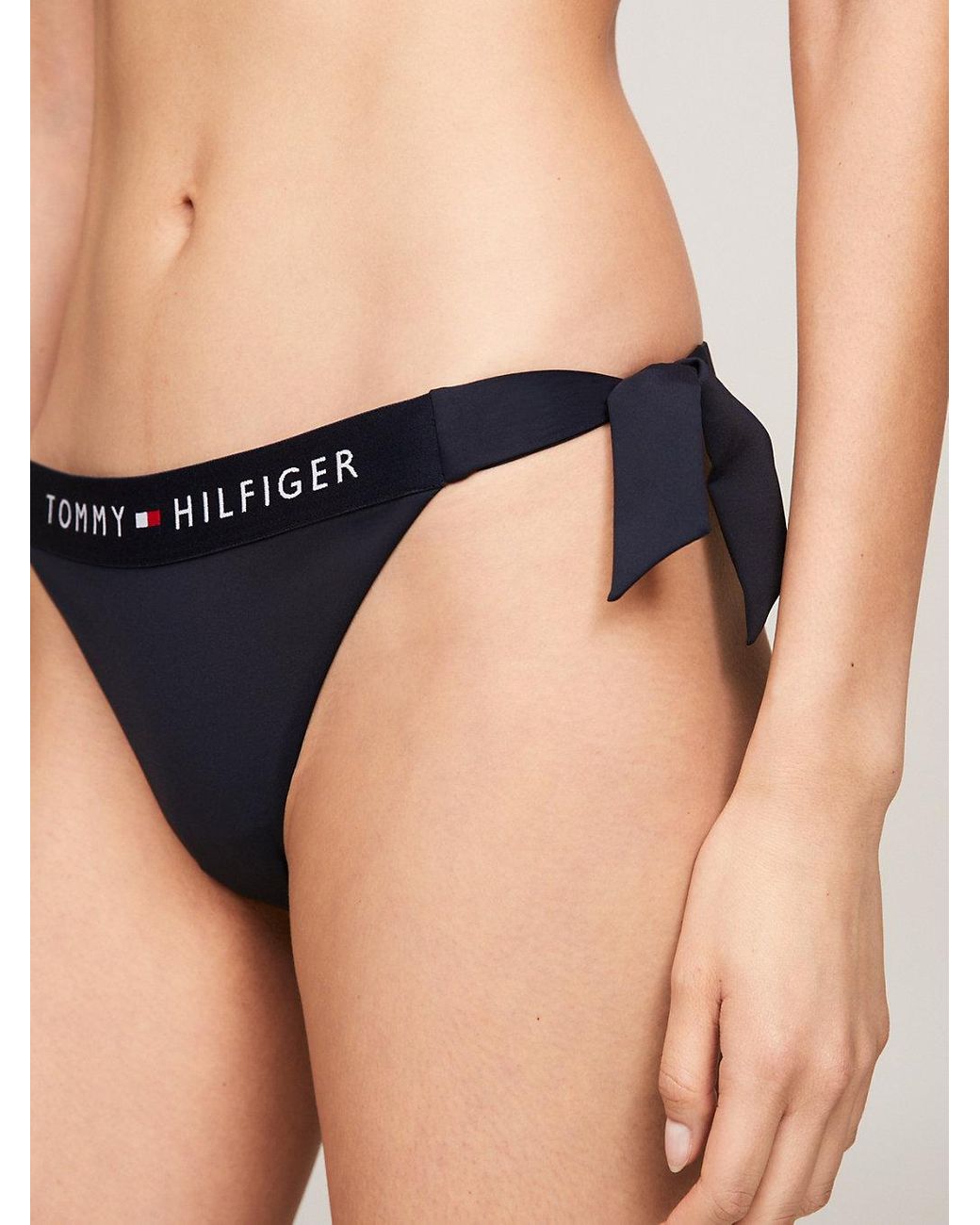 Tommy Hilfiger Black Original Cheeky Side Tie Bikini Bottoms