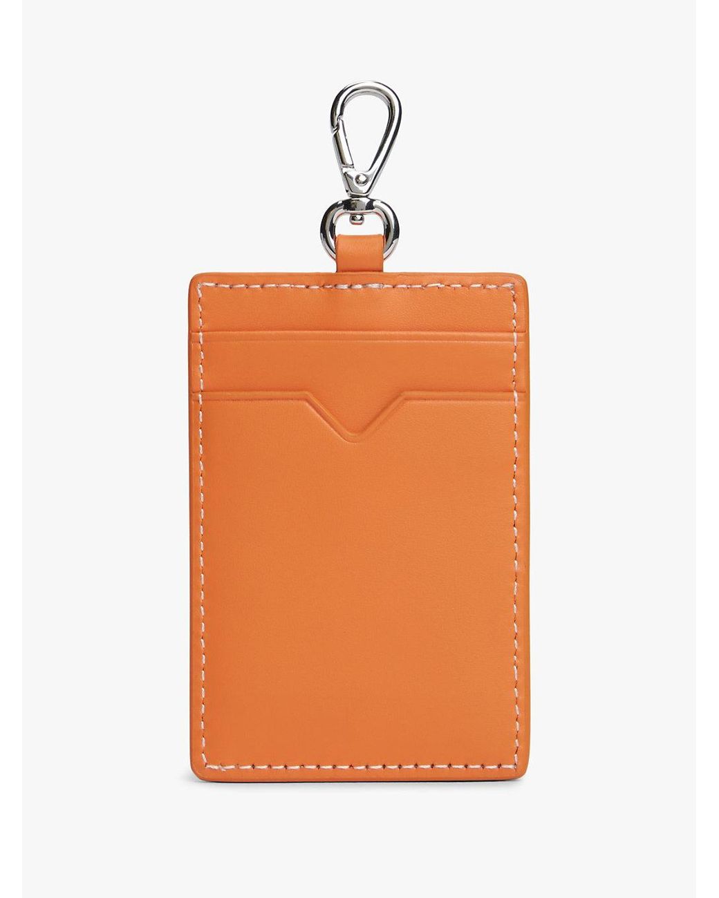 Tommy Hilfiger Orange Leather Clip-On Card Holder for men