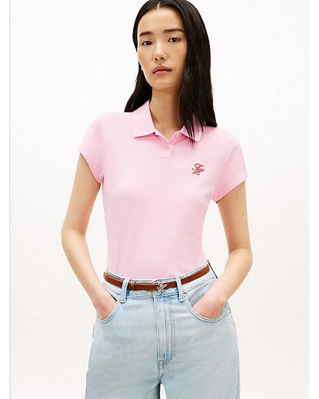 Tommy Hilfiger Red 1985 Slim Fit Logo Embroidery Polo Shirt