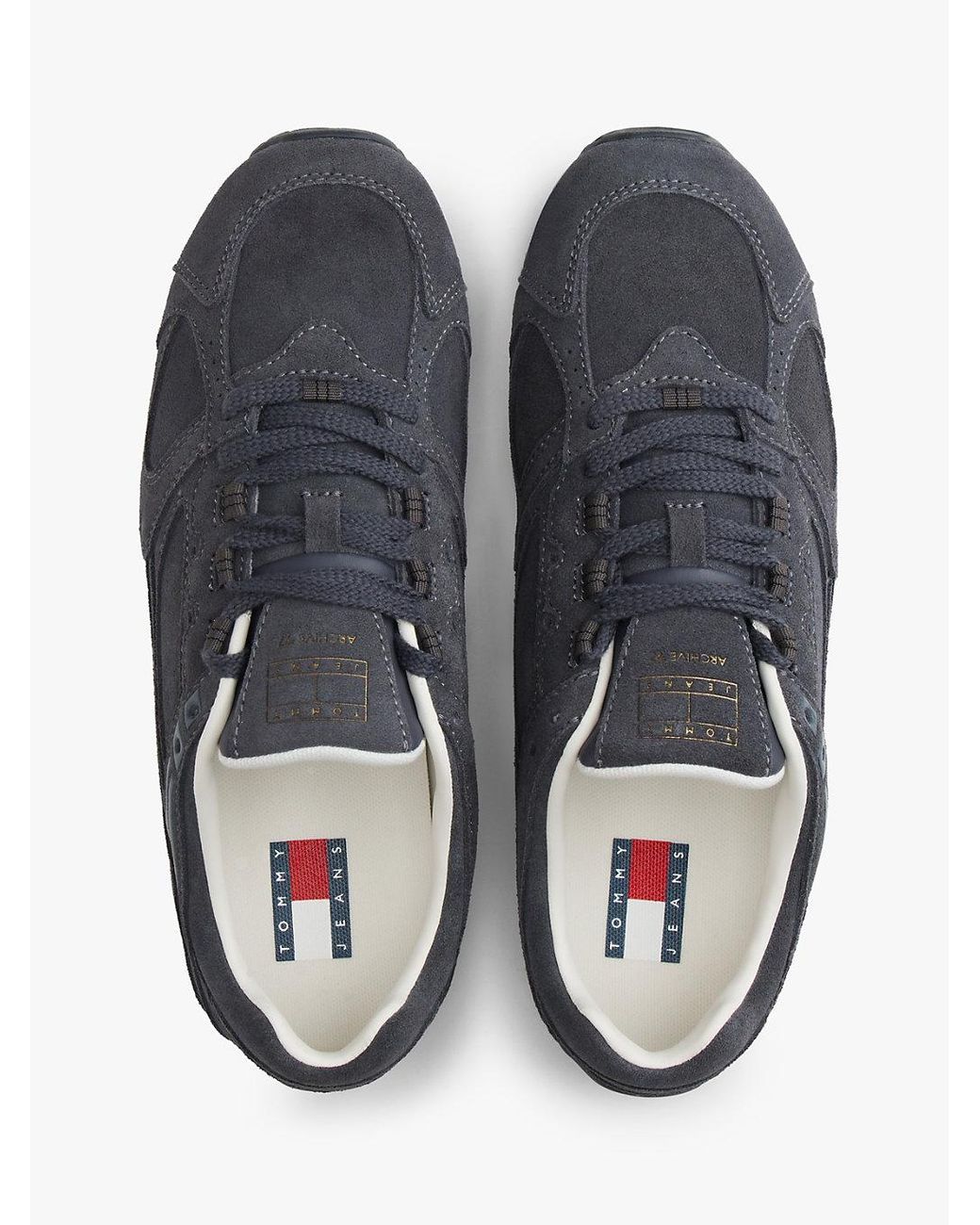 Tommy Hilfiger Gray Archive Runner Suede Cleat Low Profile Trainers