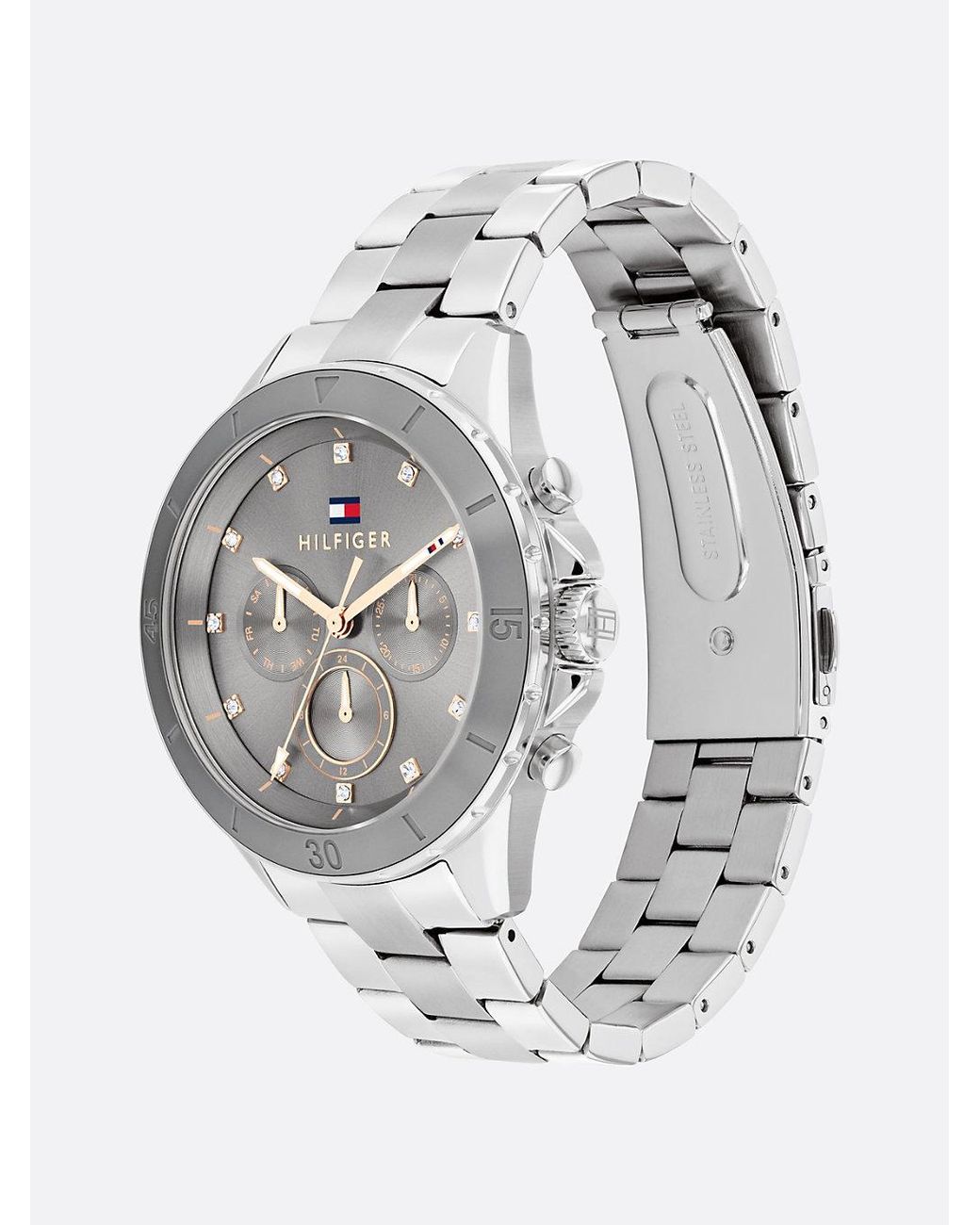 Tommy Hilfiger Gray Stainless Steel Chain-link Watch