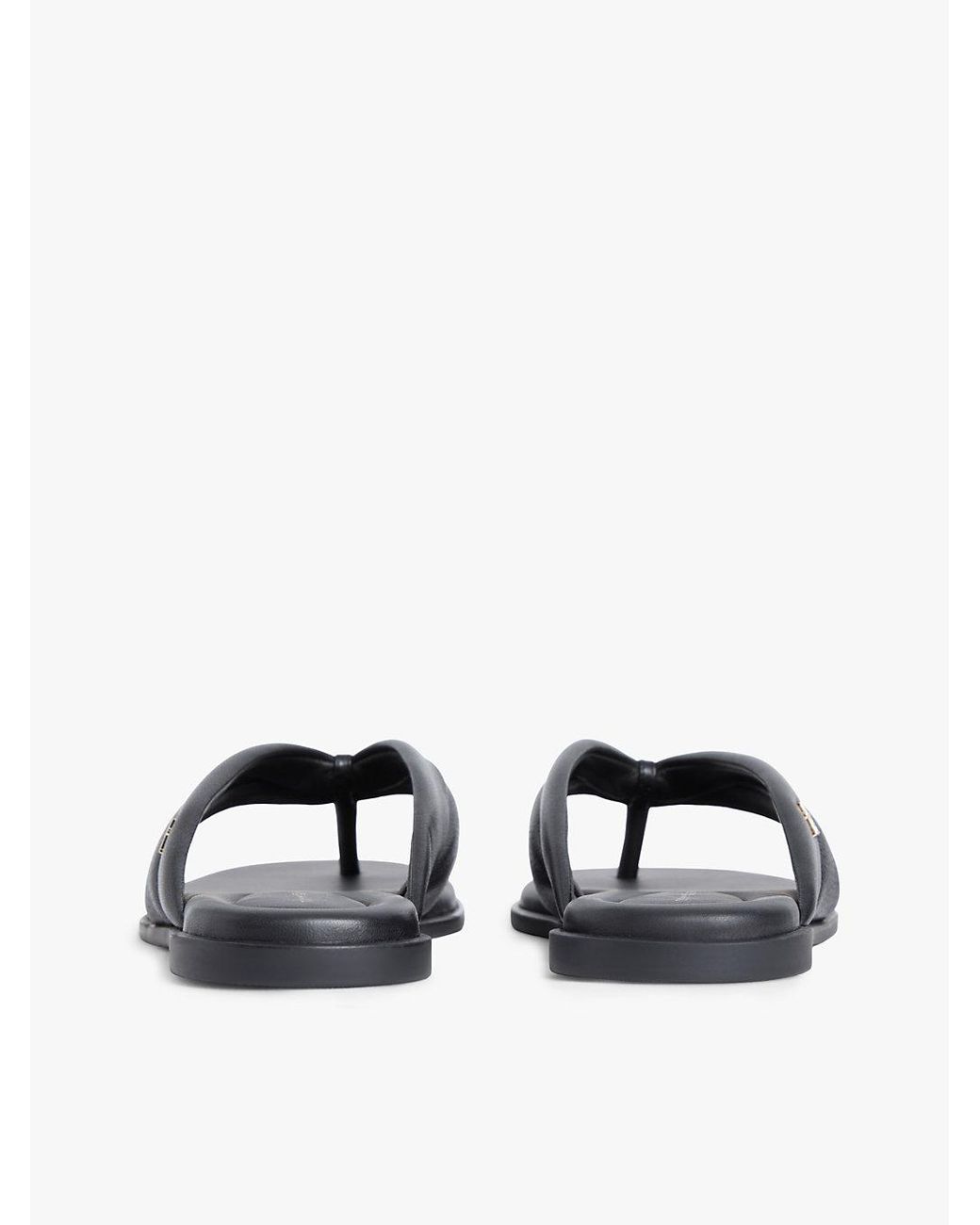 Tommy Hilfiger White Leather Toe Post Flat Sandals