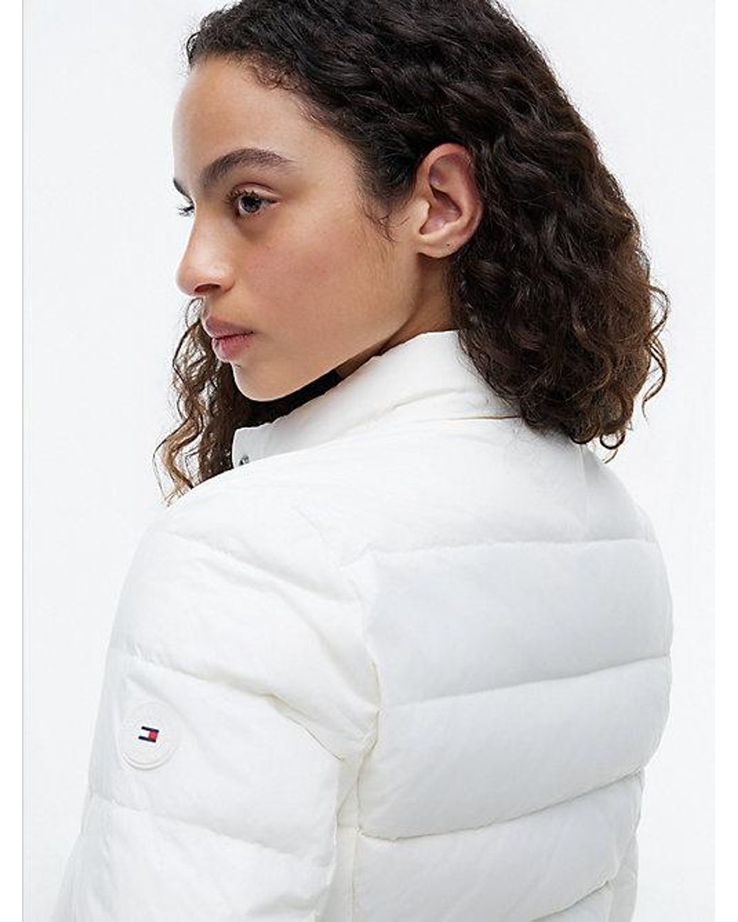 Tommy Hilfiger White Slim Lightweight Packable Down Jacket