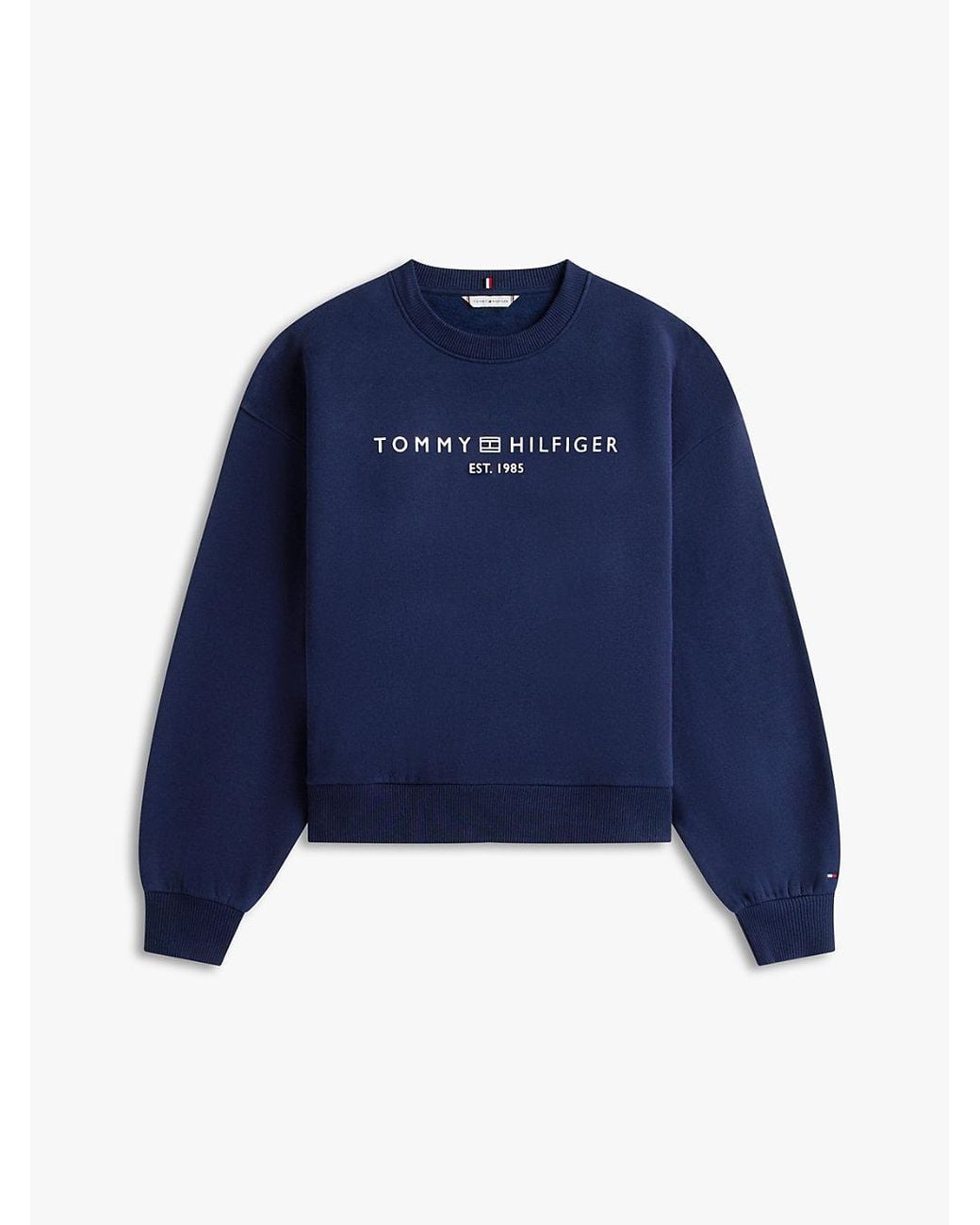 Tommy Hilfiger Blue Logo Relaxed Fleece Sweatshirt
