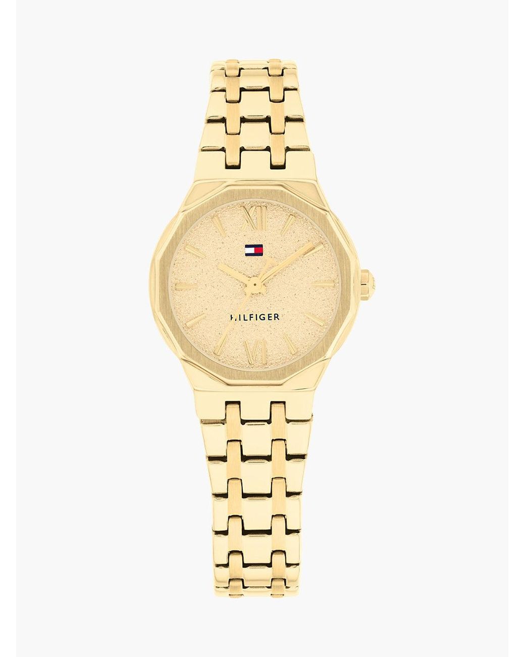 Tommy Hilfiger Metallic Plated Frosted Dial Chain-Link Watch
