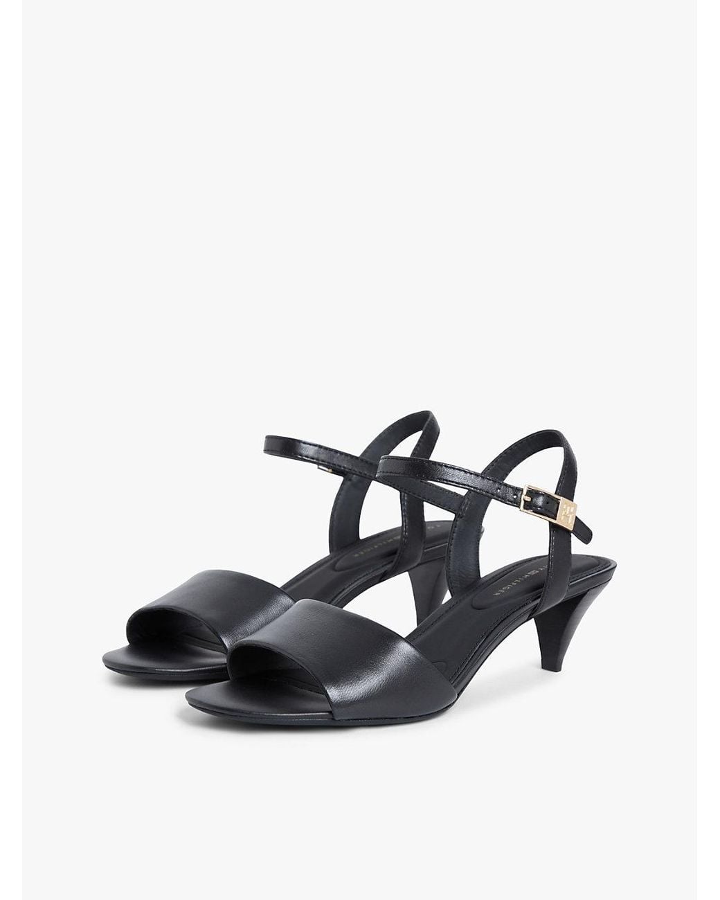 Tommy Hilfiger White Leather Open Toe Heeled Sandals