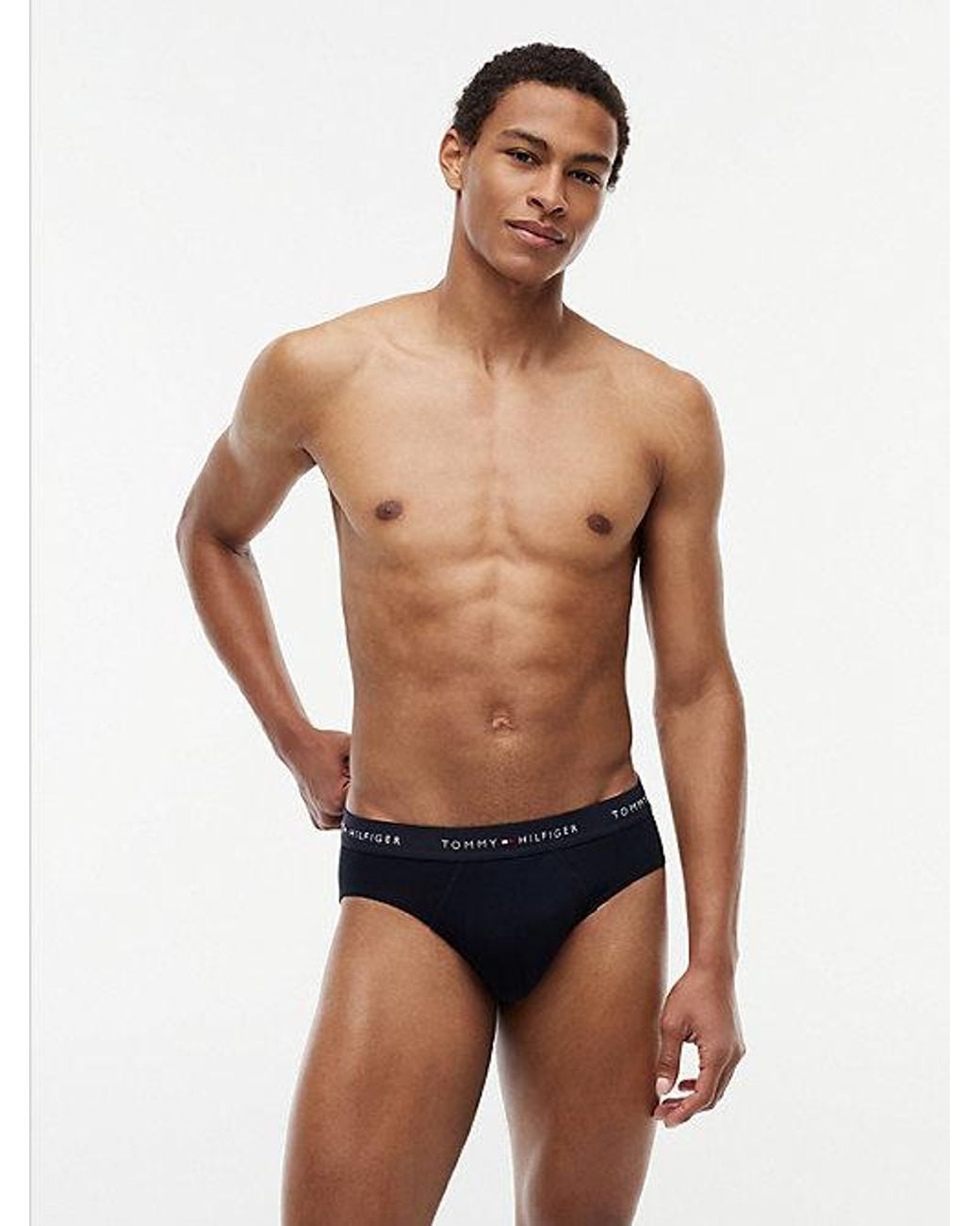 Tommy Hilfiger Blue 3-Pack Signature Repeat Logo Waistband Briefs for men