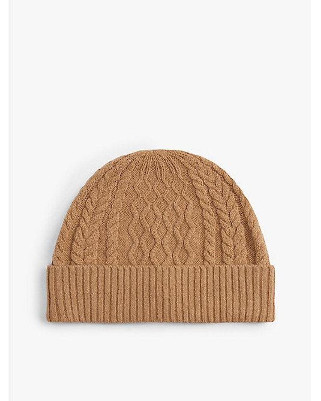 Tommy Hilfiger Brown Th Crest Cable Knit Beanie for men