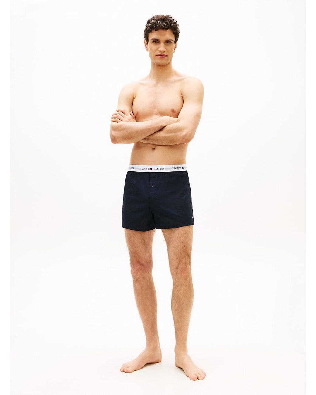 Tommy Hilfiger Blue 2-Pack Signature Logo Woven Boxer Shorts for men