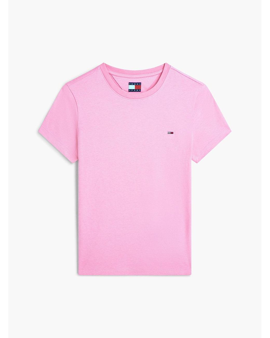 Tommy Hilfiger Red Flag Embroidery Slim Crew Neck T-Shirt