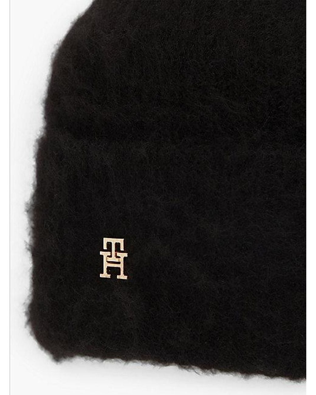 Tommy Hilfiger Black Chic Beanie With Alpaca