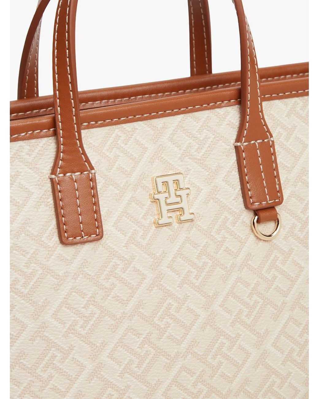 Tommy Hilfiger Natural Th Monoplay Crossbody Tote Bag