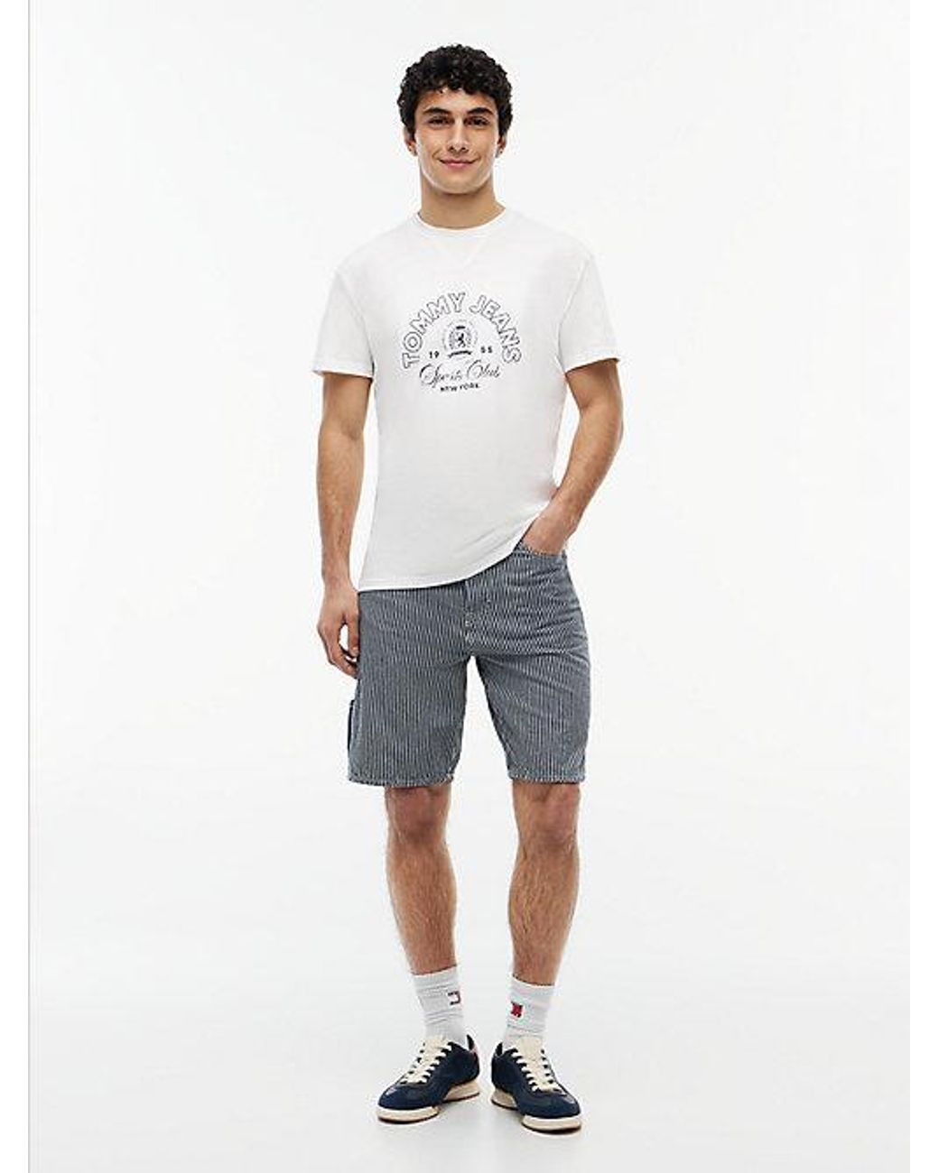 Tommy Hilfiger White Crest Logo Peached Jersey T-Shirt for men