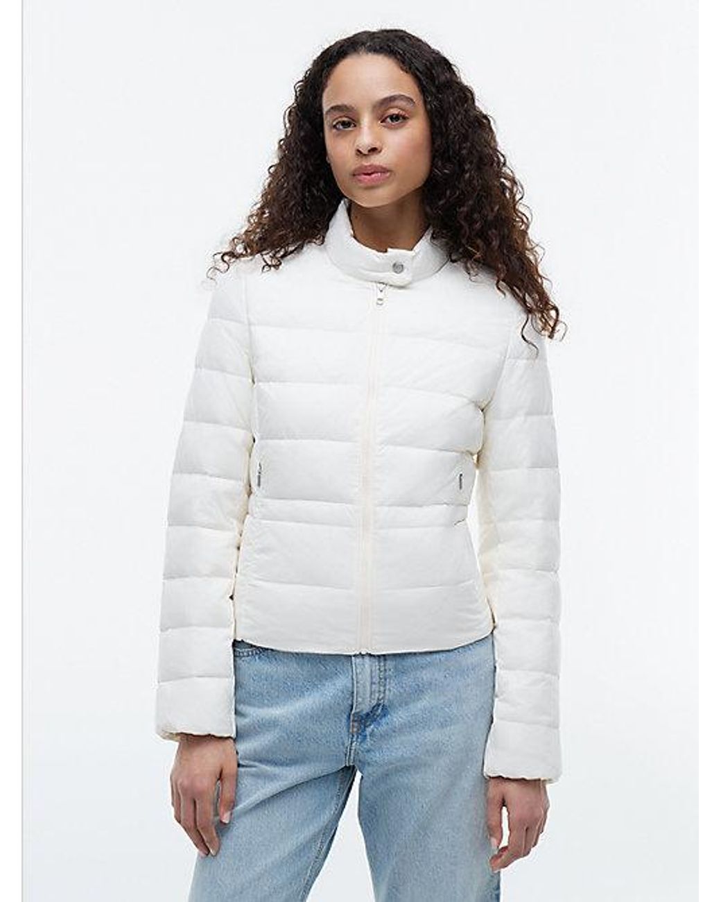 Tommy Hilfiger White Slim Lightweight Packable Down Jacket