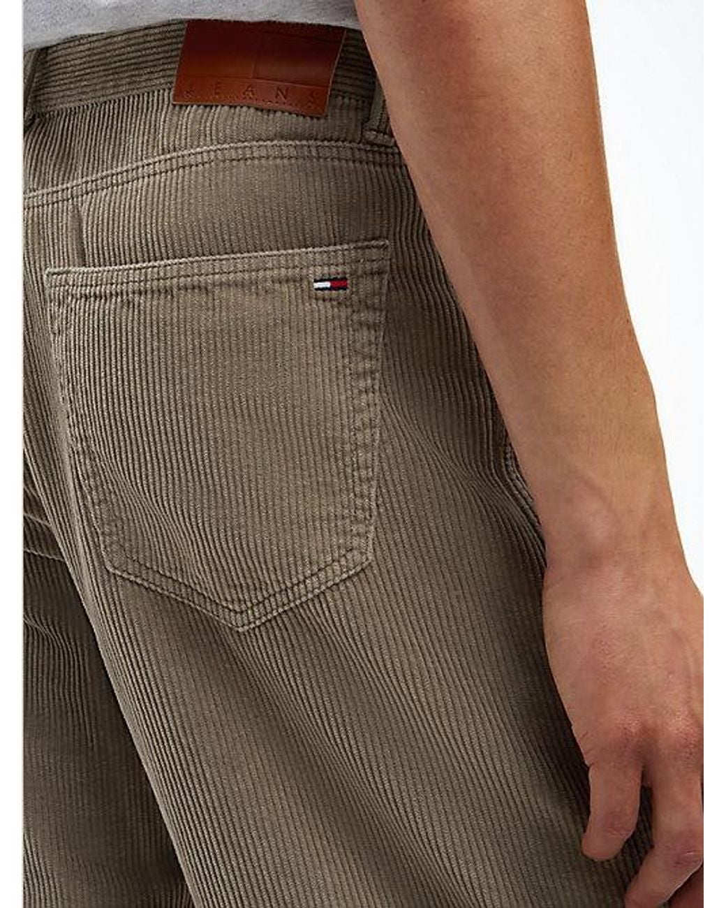 Tommy Hilfiger Natural Tommy Jeans Jaimie Loose Straight Five Pocket Corduroy Trousers for men