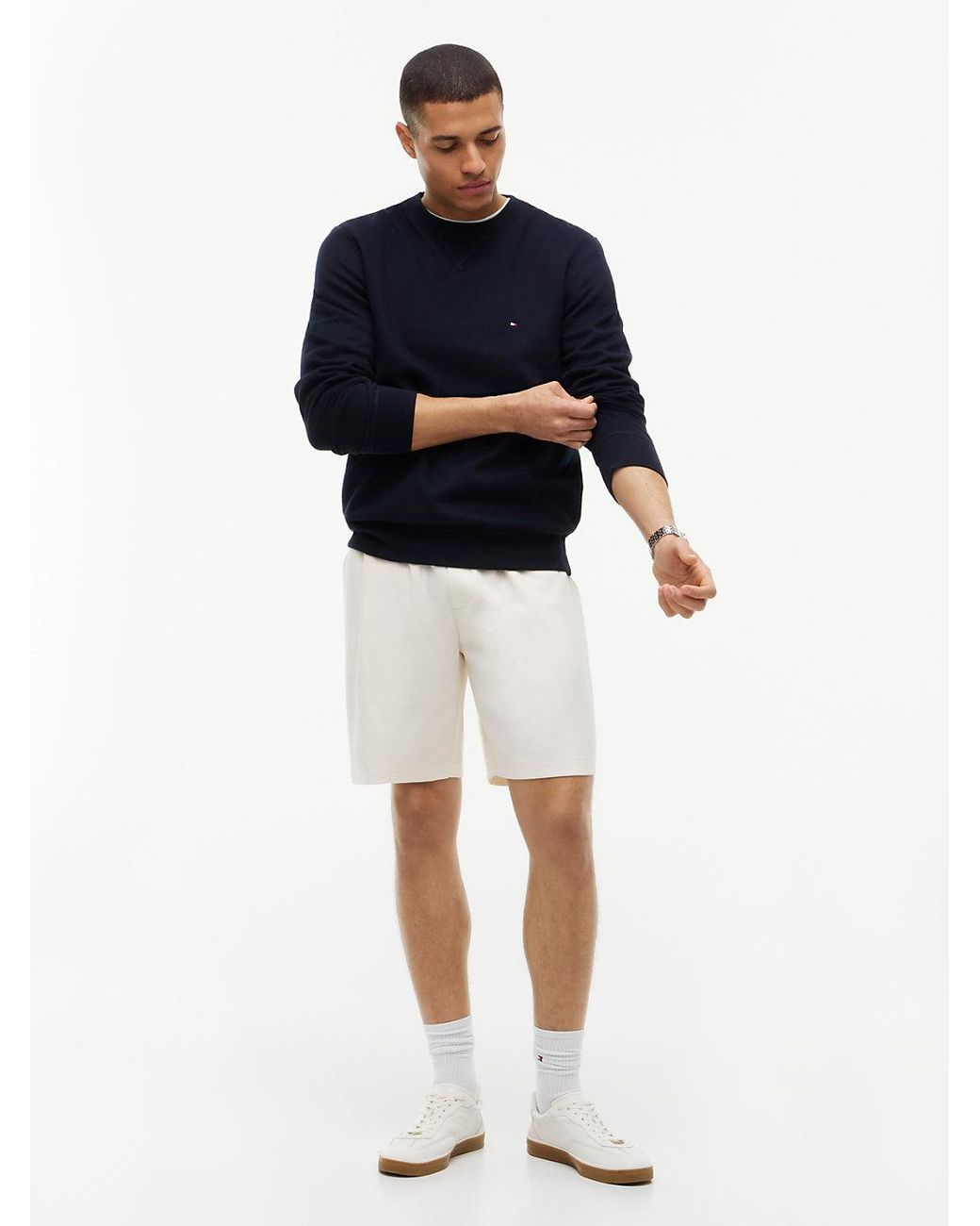 Tommy Hilfiger Blue Fleece Crew Neck Sweatshirt for men