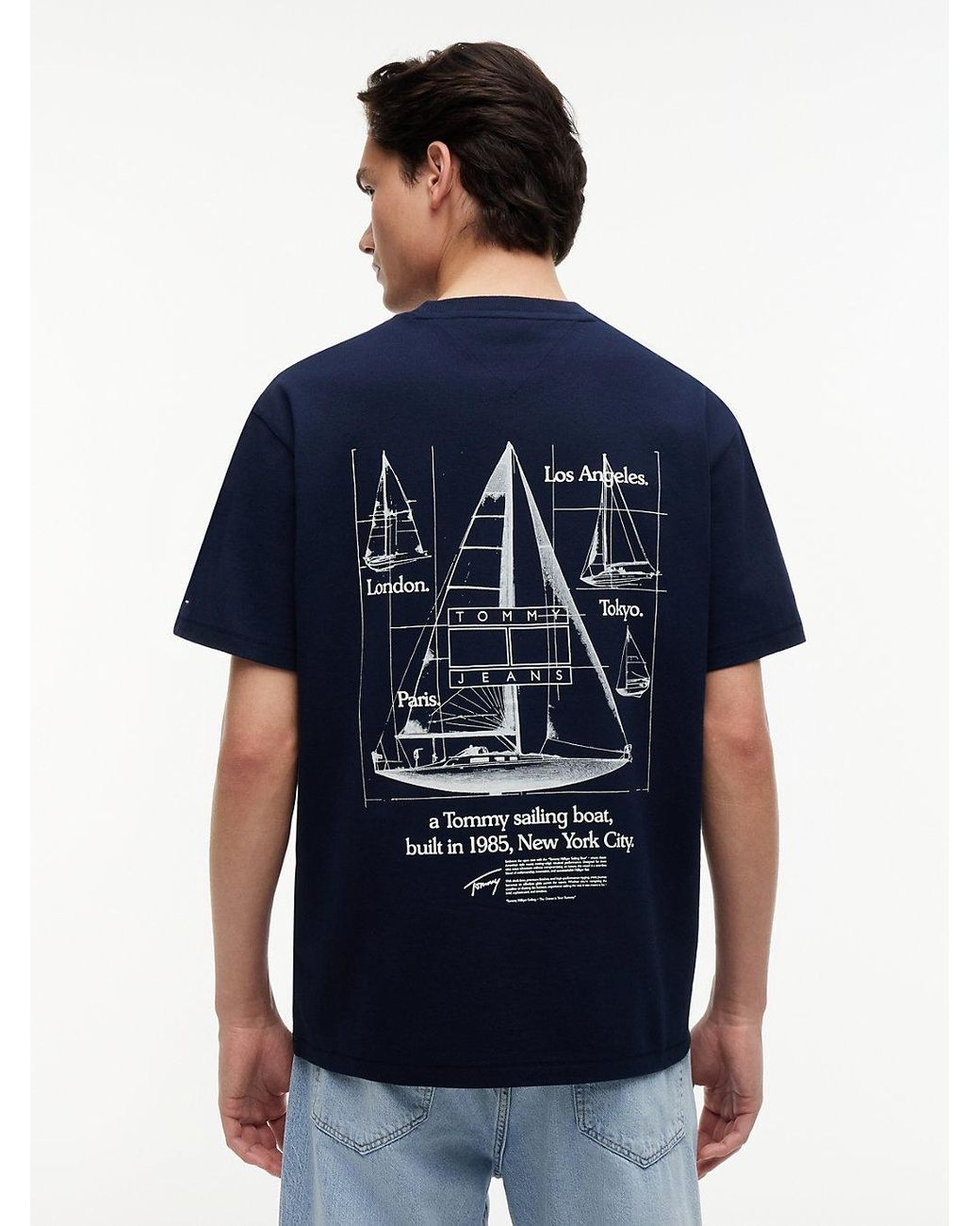 Tommy Hilfiger Blue Back Graphic Relaxed Jersey T-Shirt for men