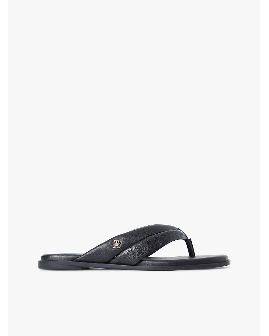Tommy Hilfiger White Leather Toe Post Flat Sandals
