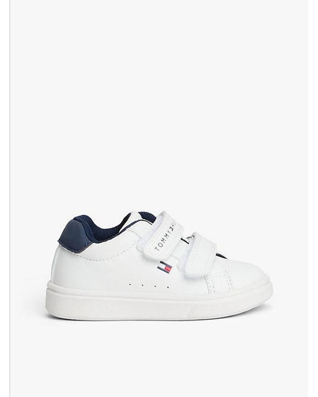 Tommy Hilfiger White Flag Hook And Loop Trainers