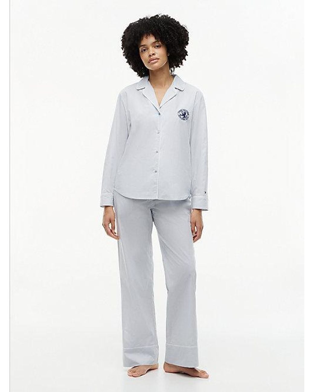 Tommy Hilfiger White Essential Stripe Poplin Pyjama Shirt