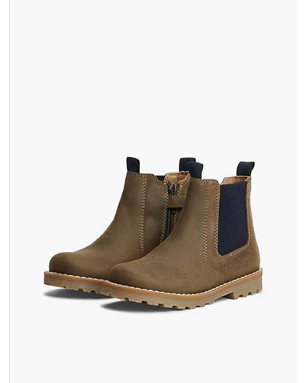 Tommy Hilfiger Brown Leather Cleat Chelsea Boots