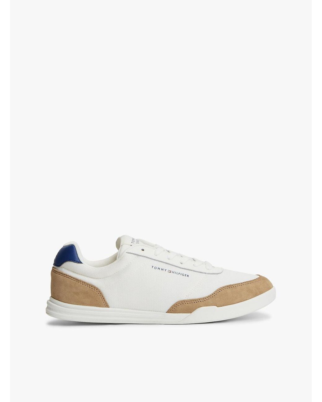 Tommy Hilfiger White Mixed Texture Low Profile Cupsole Trainers for men