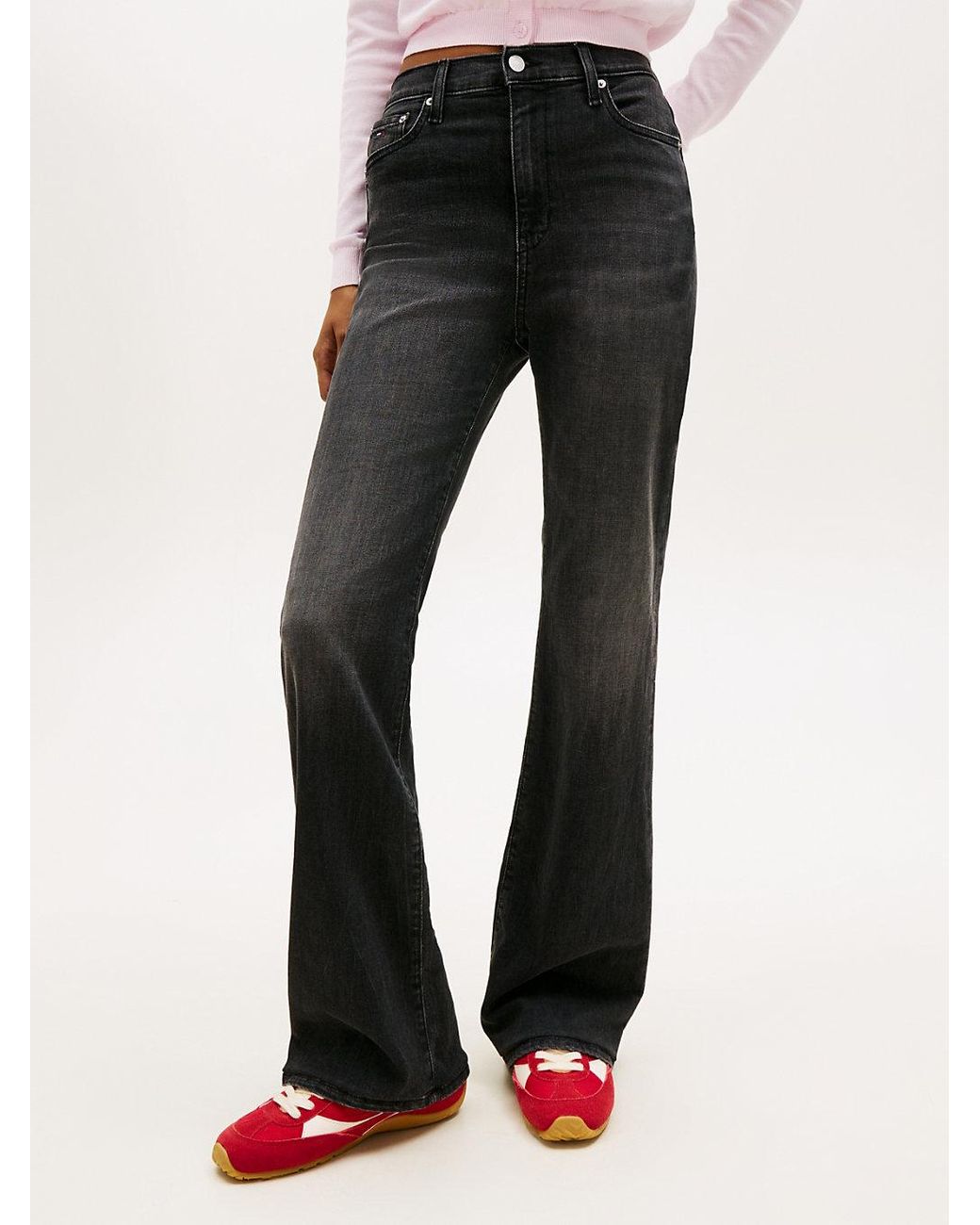 Tommy Hilfiger White Sylvia High Rise Flared Jeans