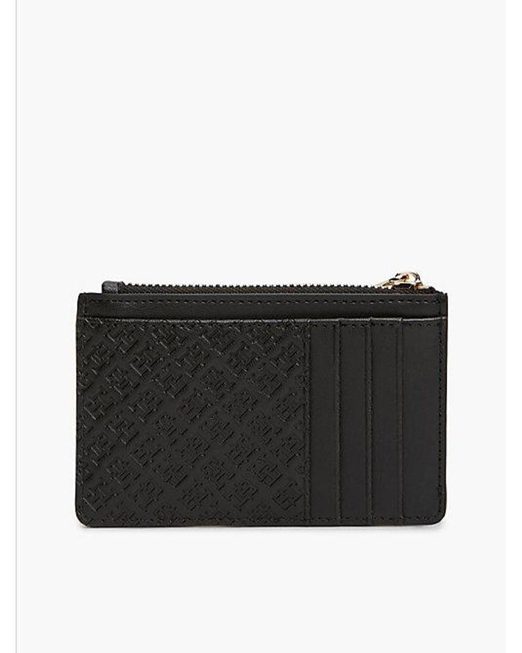 Tommy Hilfiger Black Hilfiger Icon Debossed Credit Card Holder