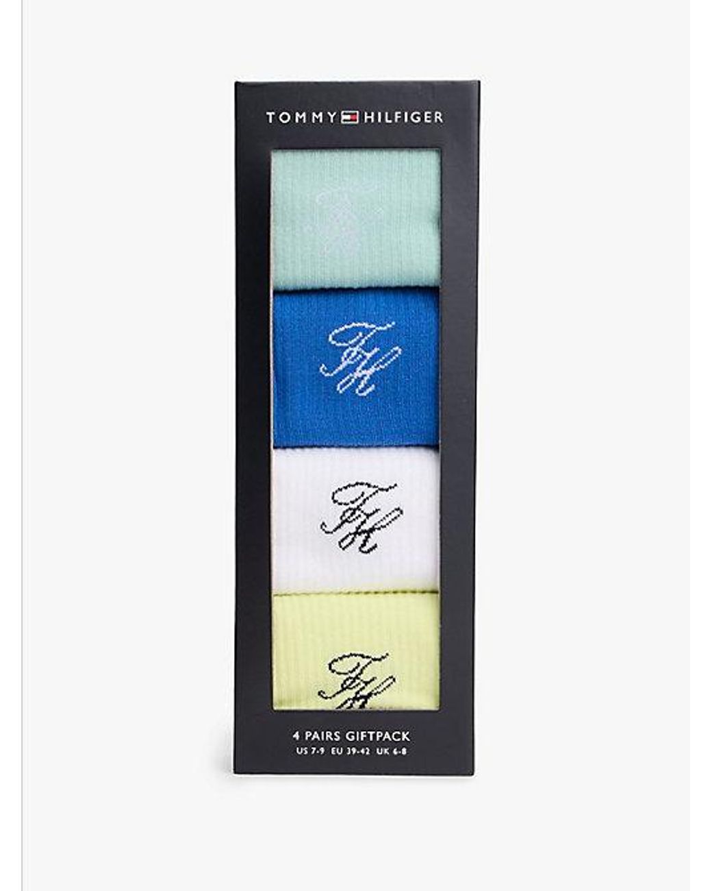 Tommy Hilfiger Blue 4-pack Th Monogram Socks Gift Box for men