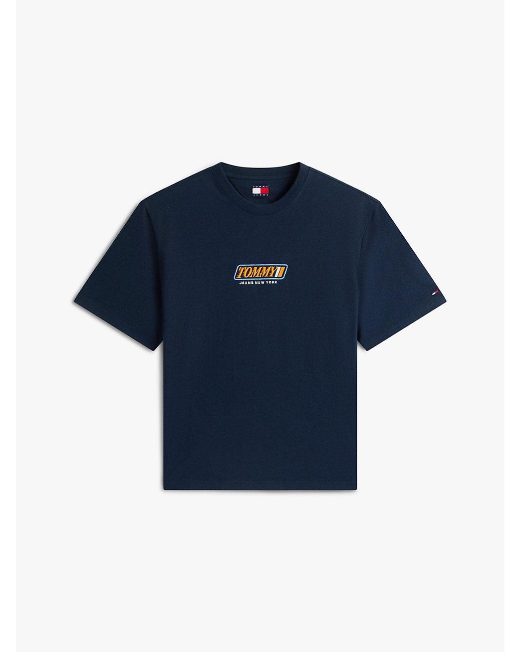 Tommy Hilfiger Blue 90S Logo Embroidery Jersey T-Shirt for men