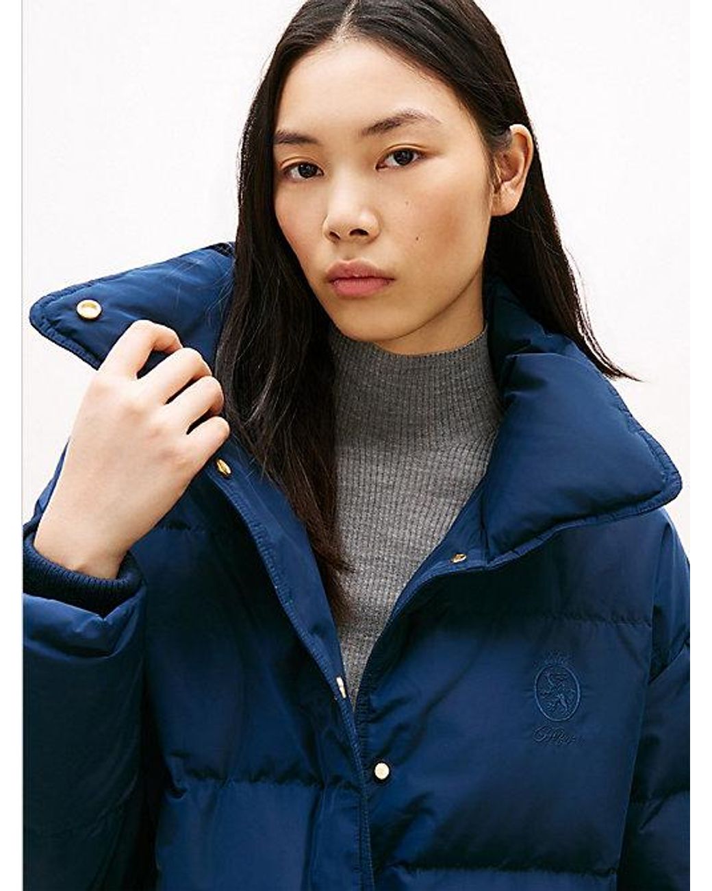 Tommy Hilfiger Blue Crest Embroidery Down Puffer Jacket