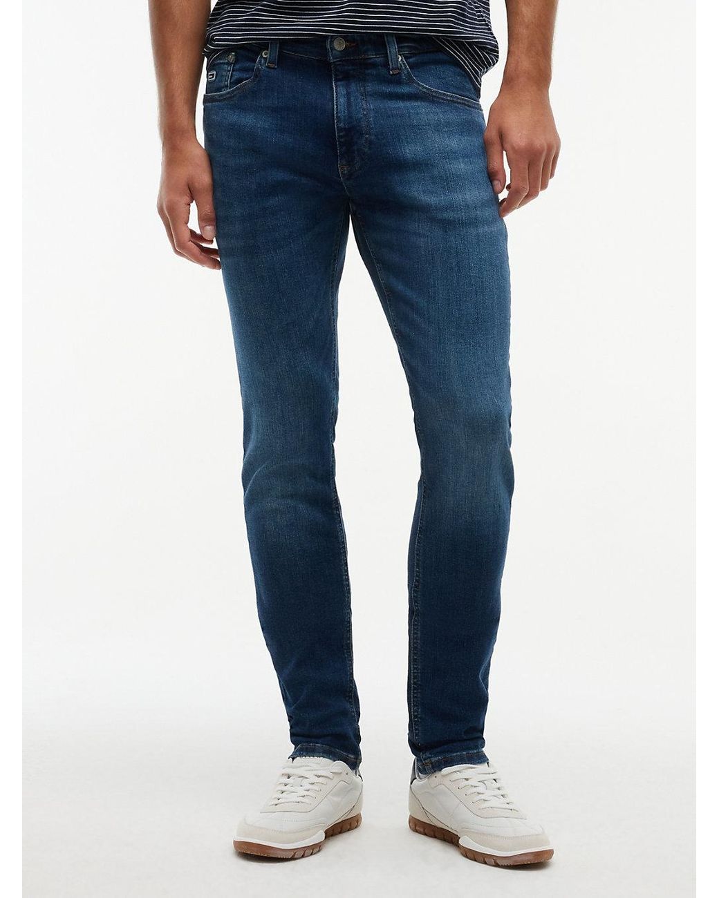 Tommy Hilfiger Blue Austin Whiskered Slim Tapered Leg Jeans for men