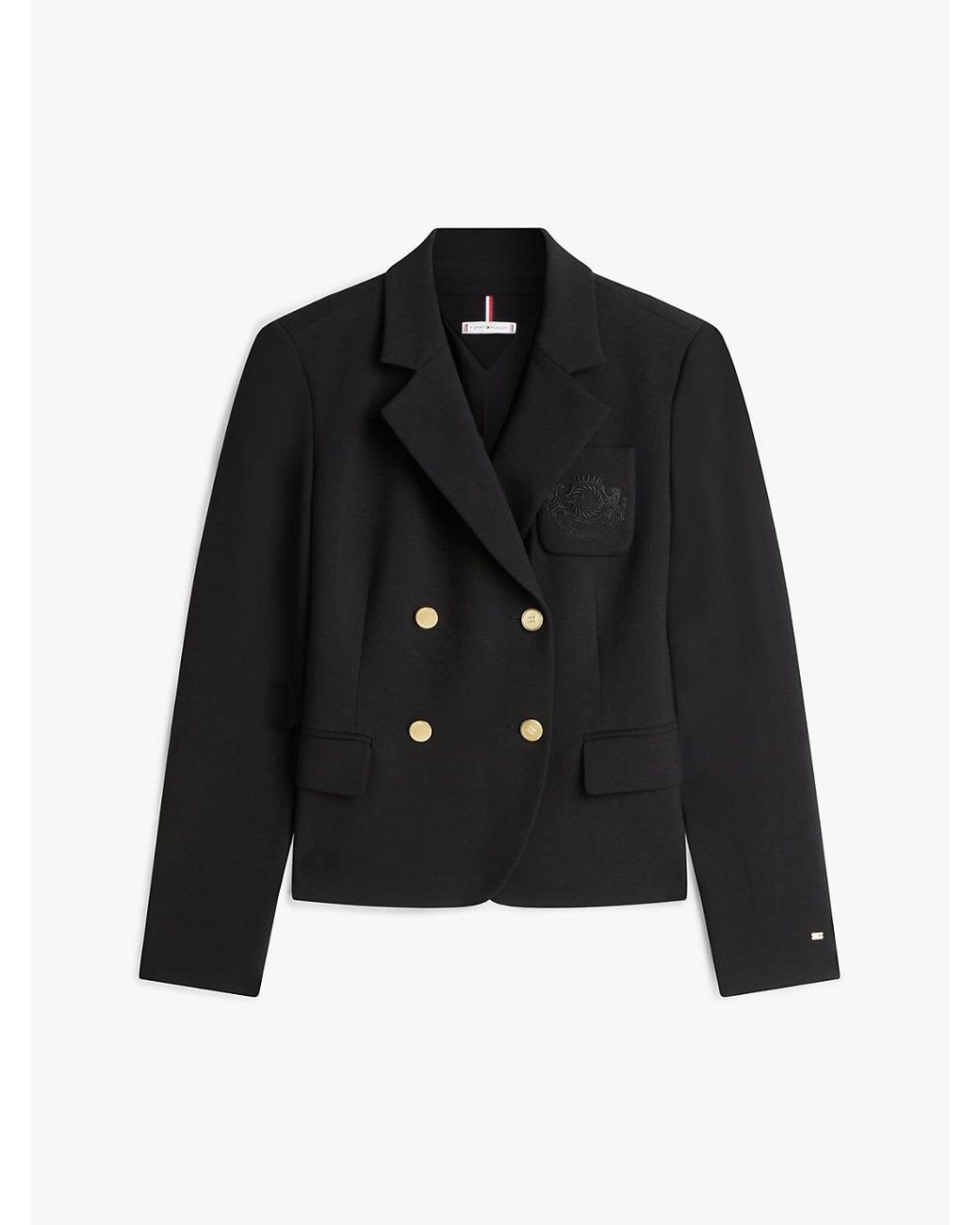 Tommy Hilfiger Black Th Crest Embroidery Slim Fit Blazer