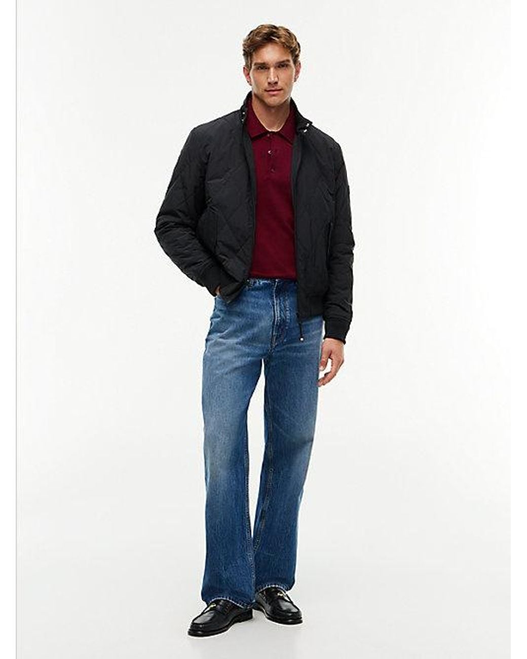Tommy Hilfiger Blue Water Repellent Packable Quilted Harrington Jacket for men