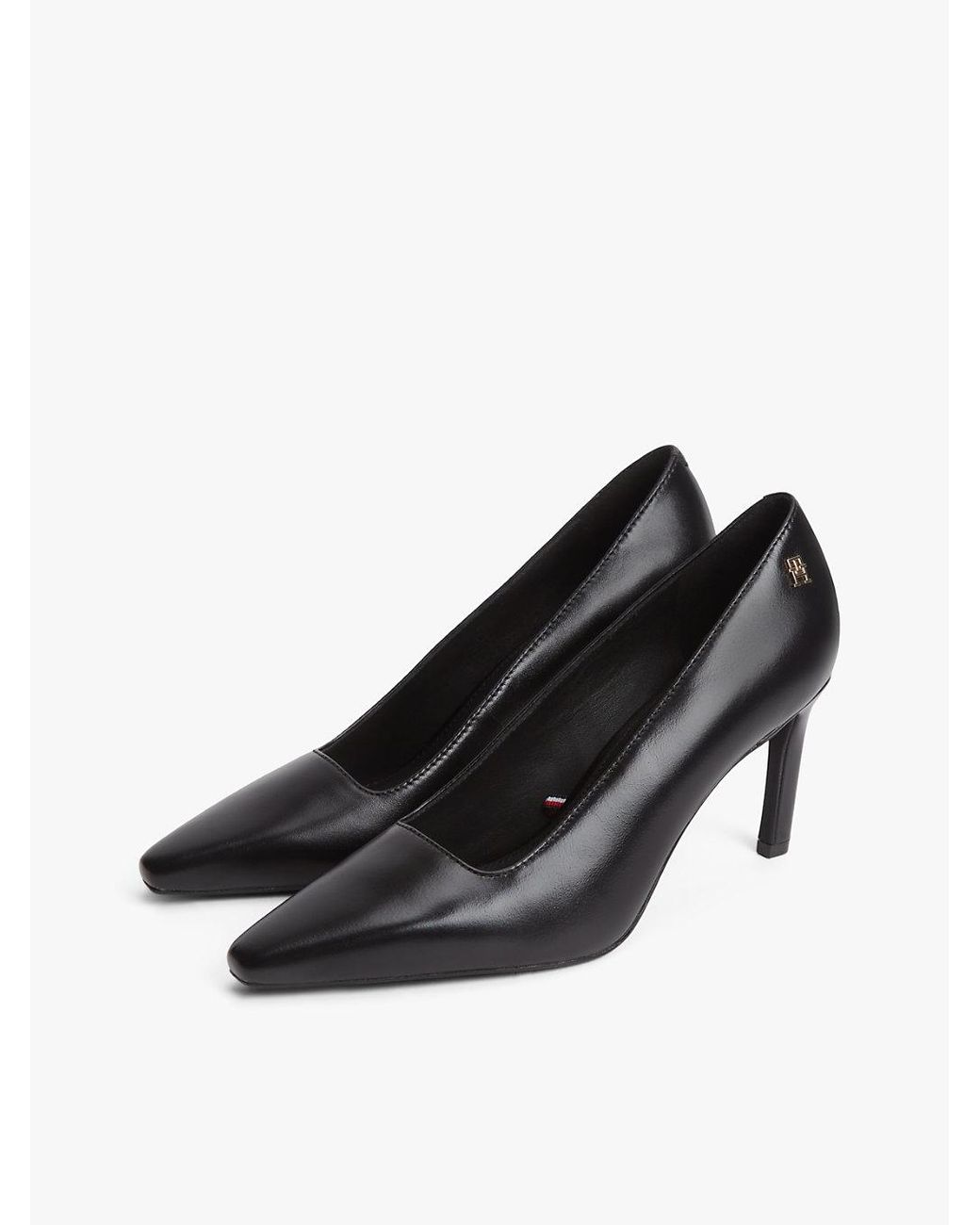 Tommy Hilfiger White Th Monogram Leather High Heels