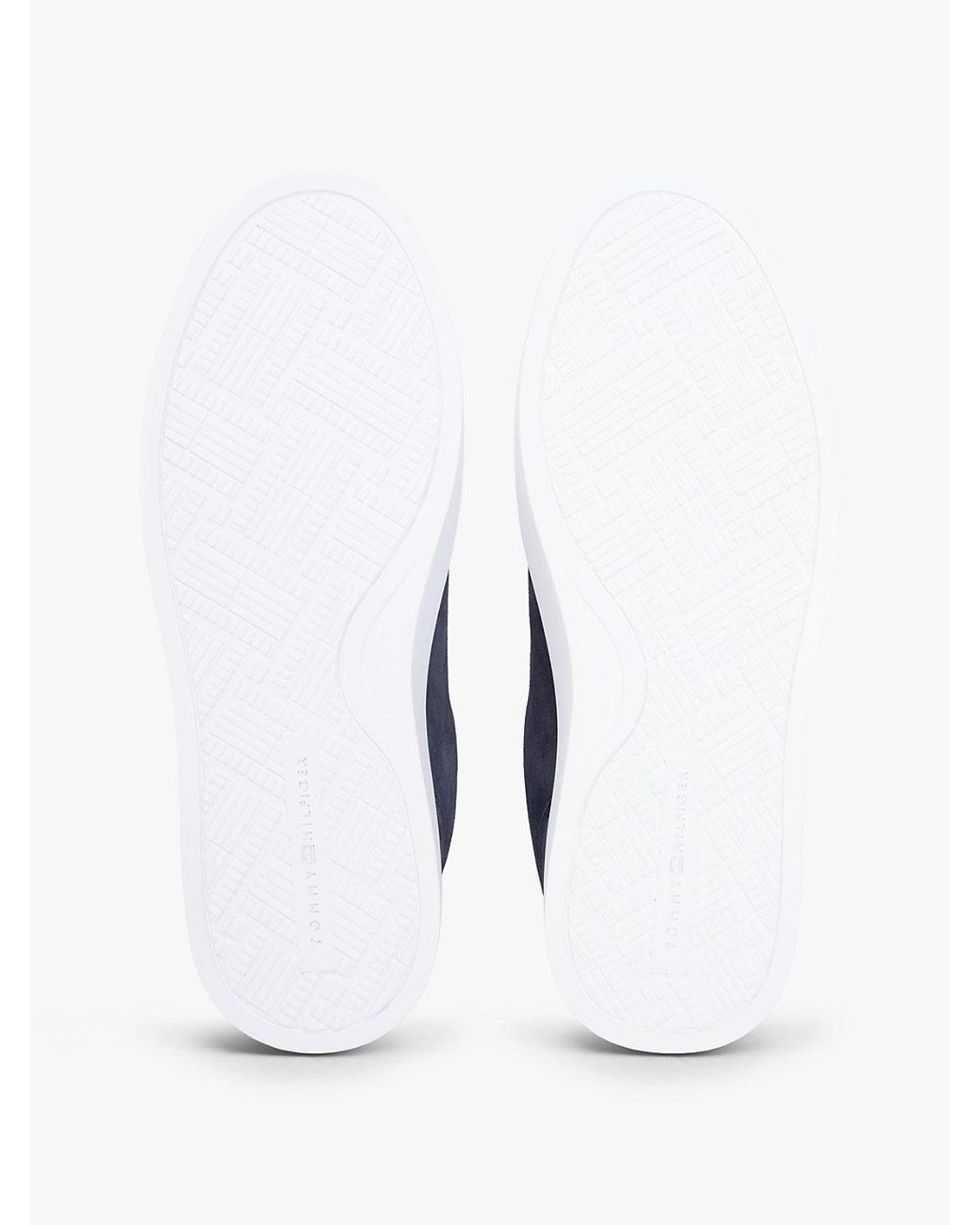 Tommy Hilfiger Blue Suede Metallic Logo Cupsole Trainers