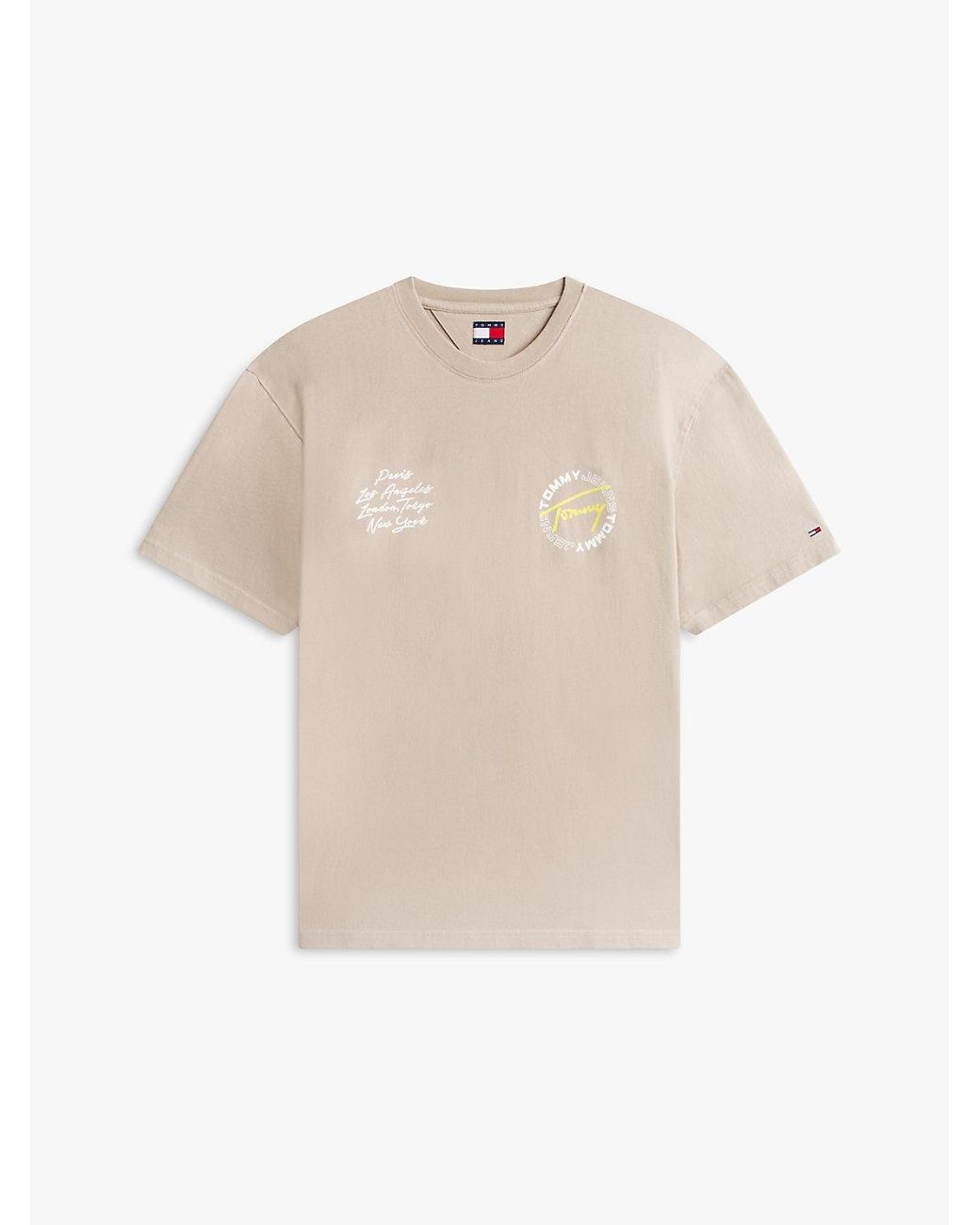 Tommy Hilfiger Natural Circular Back Logo Relaxed T-Shirt for men