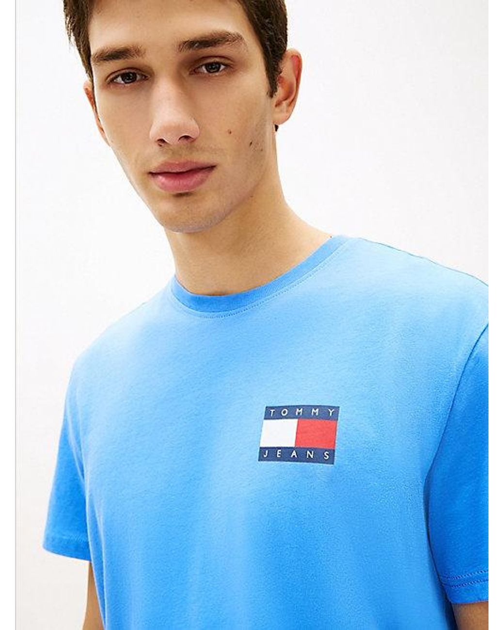 Tommy Hilfiger Blue Logo Slim Jersey Crew Neck T-Shirt for men