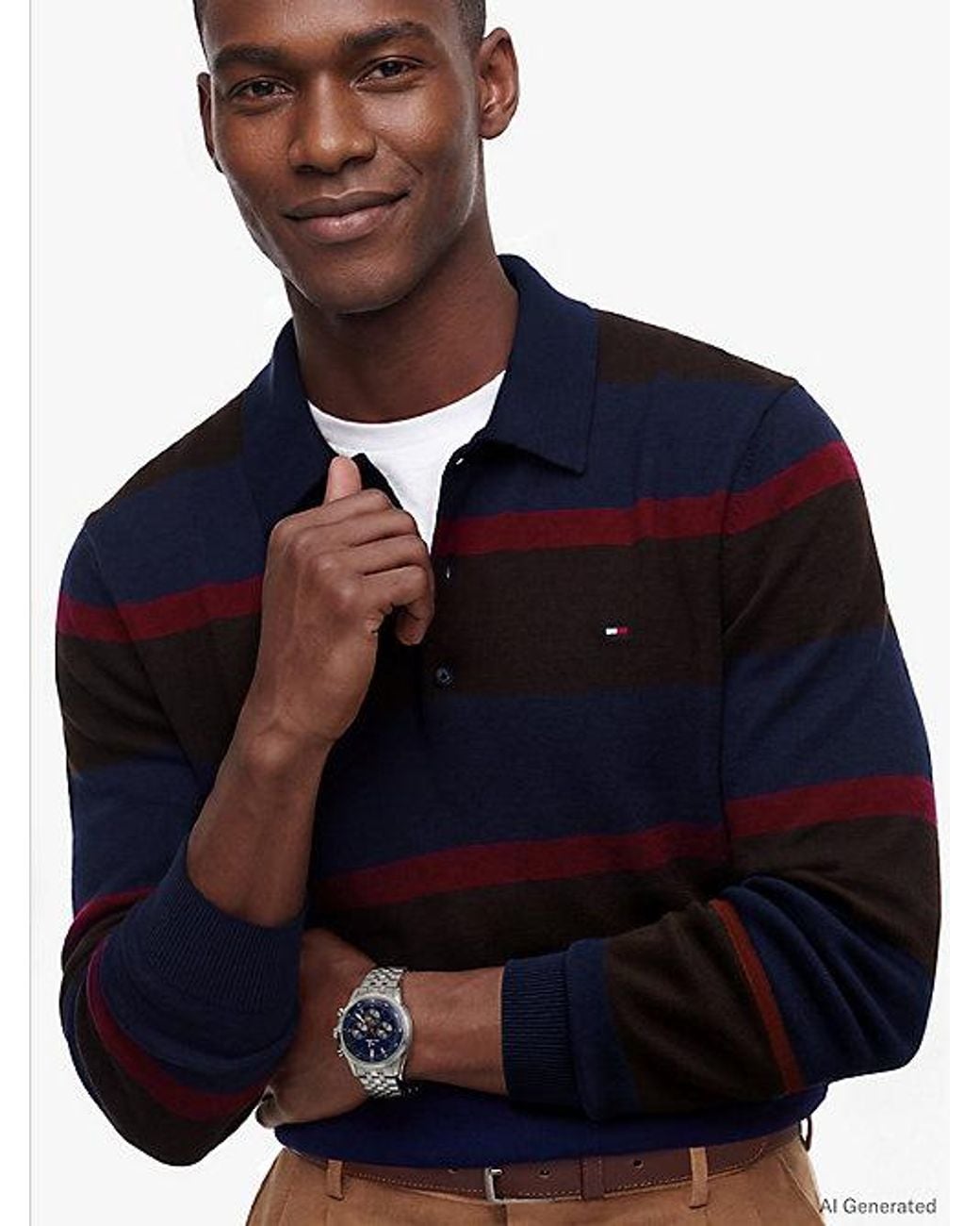 Tommy Hilfiger Blue Regular Fit Polo Jumper With Cashmere for men