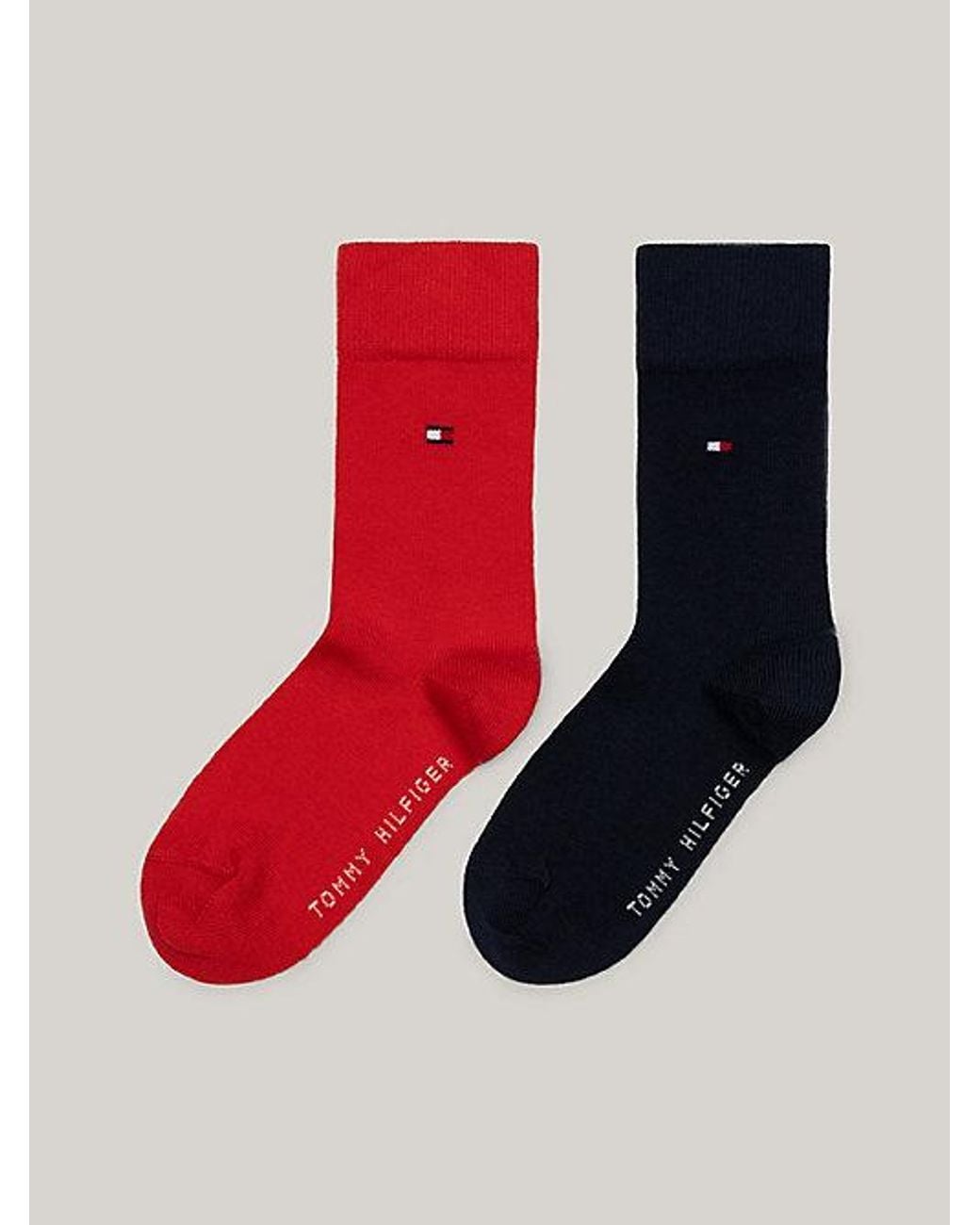 Tommy Hilfiger Red 2 Pack Flag Embroidery Ankle Socks