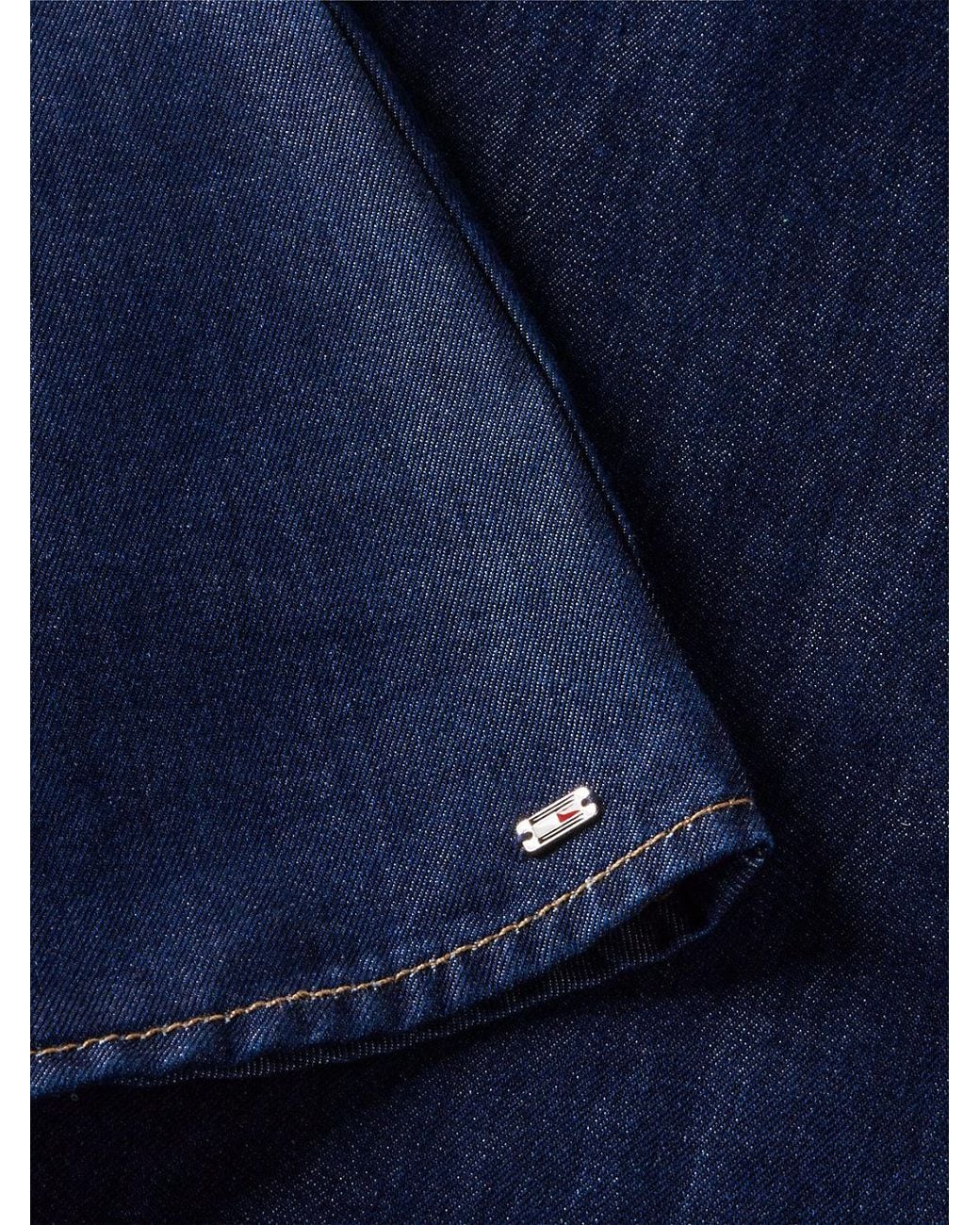 Tommy Hilfiger Blue Regular Ruffle Cap Sleeve Denim Shirt