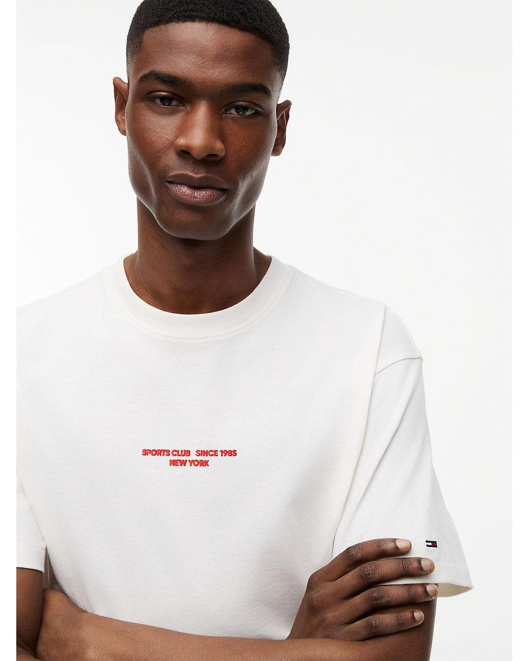 Tommy Hilfiger White Back Graphic Relaxed Jersey T-Shirt for men