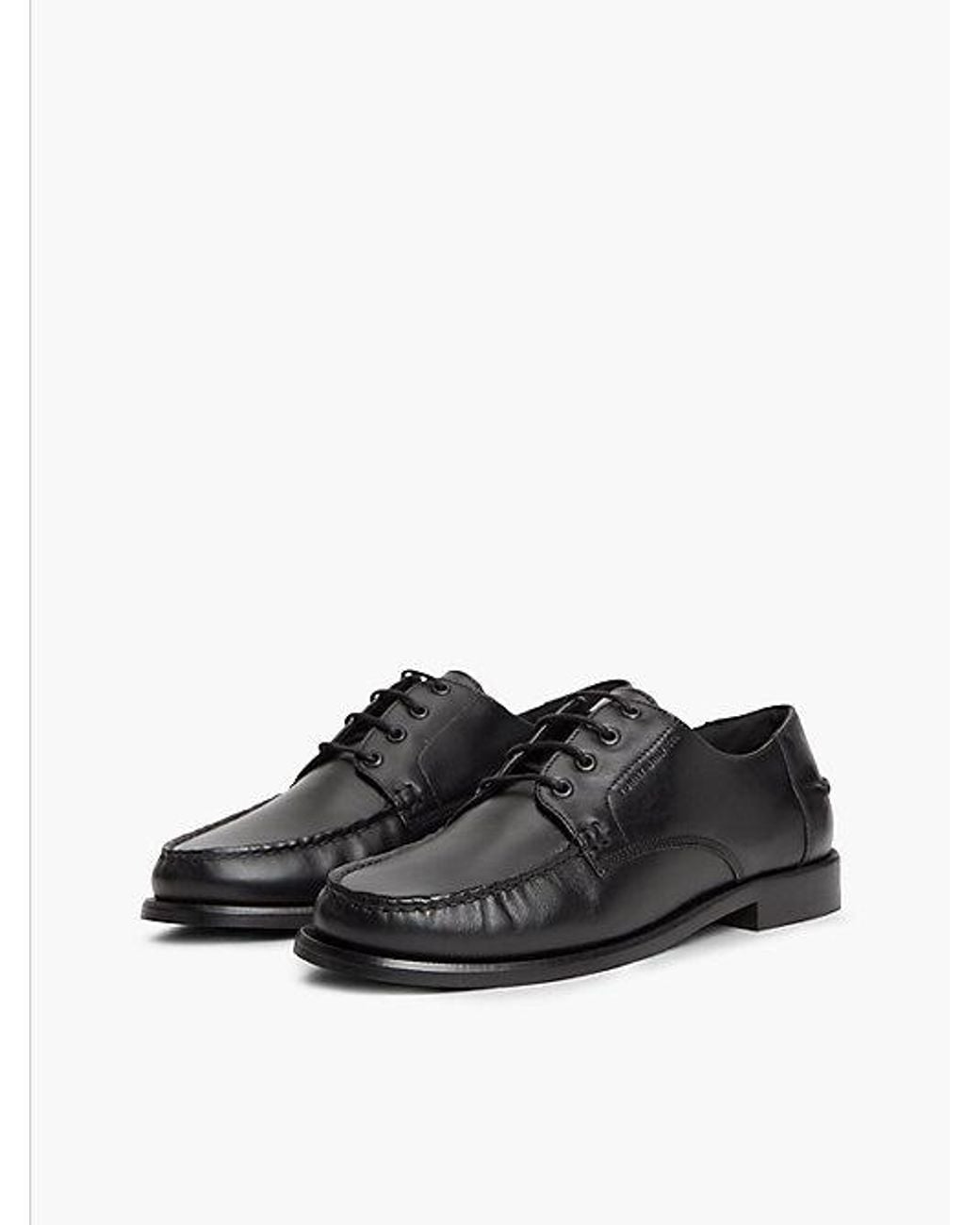 Tommy Hilfiger White New York Label Leather Lace Up Shoes for men